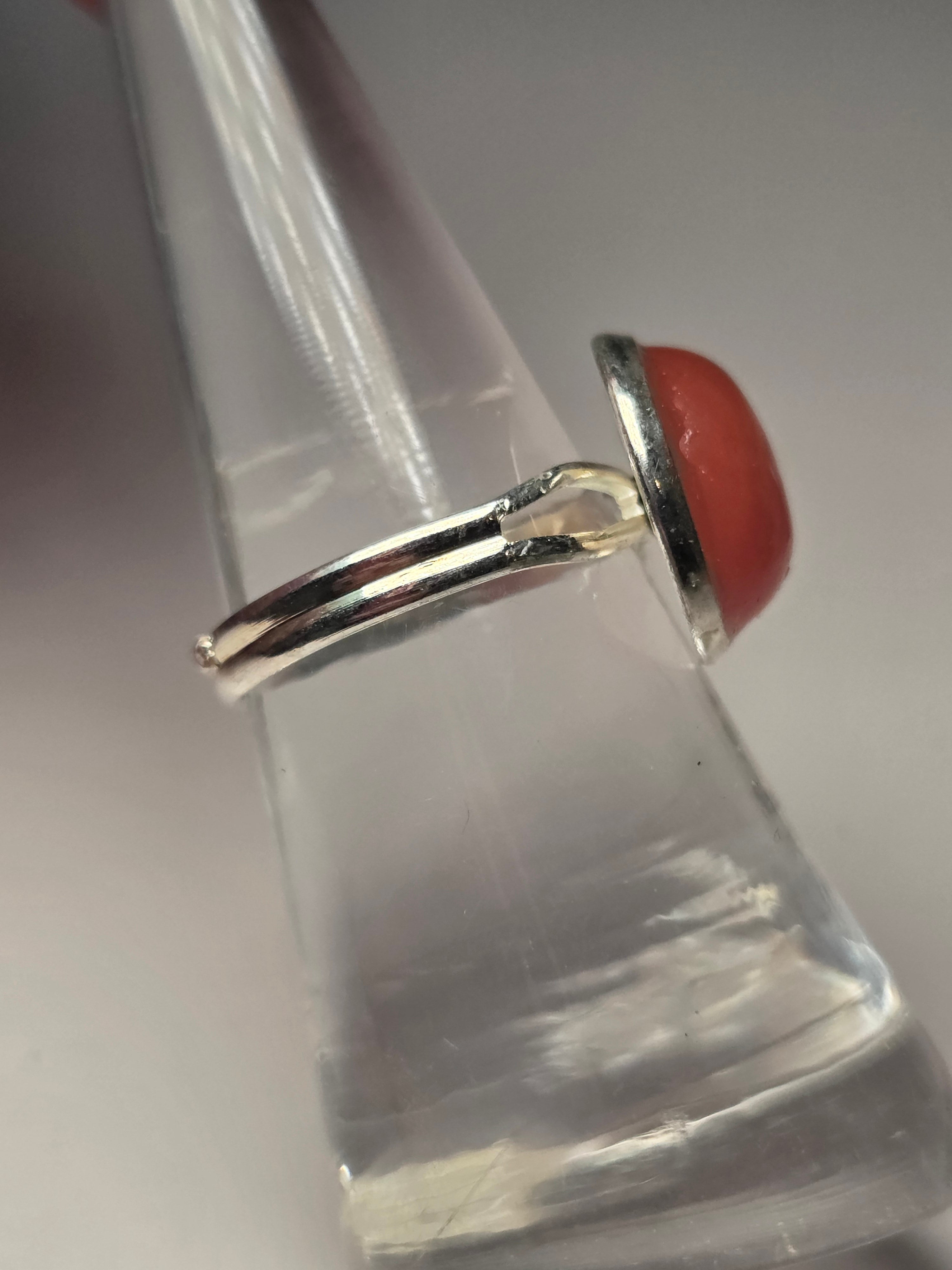 Watermelon quartz crystal handmade adjustable ring