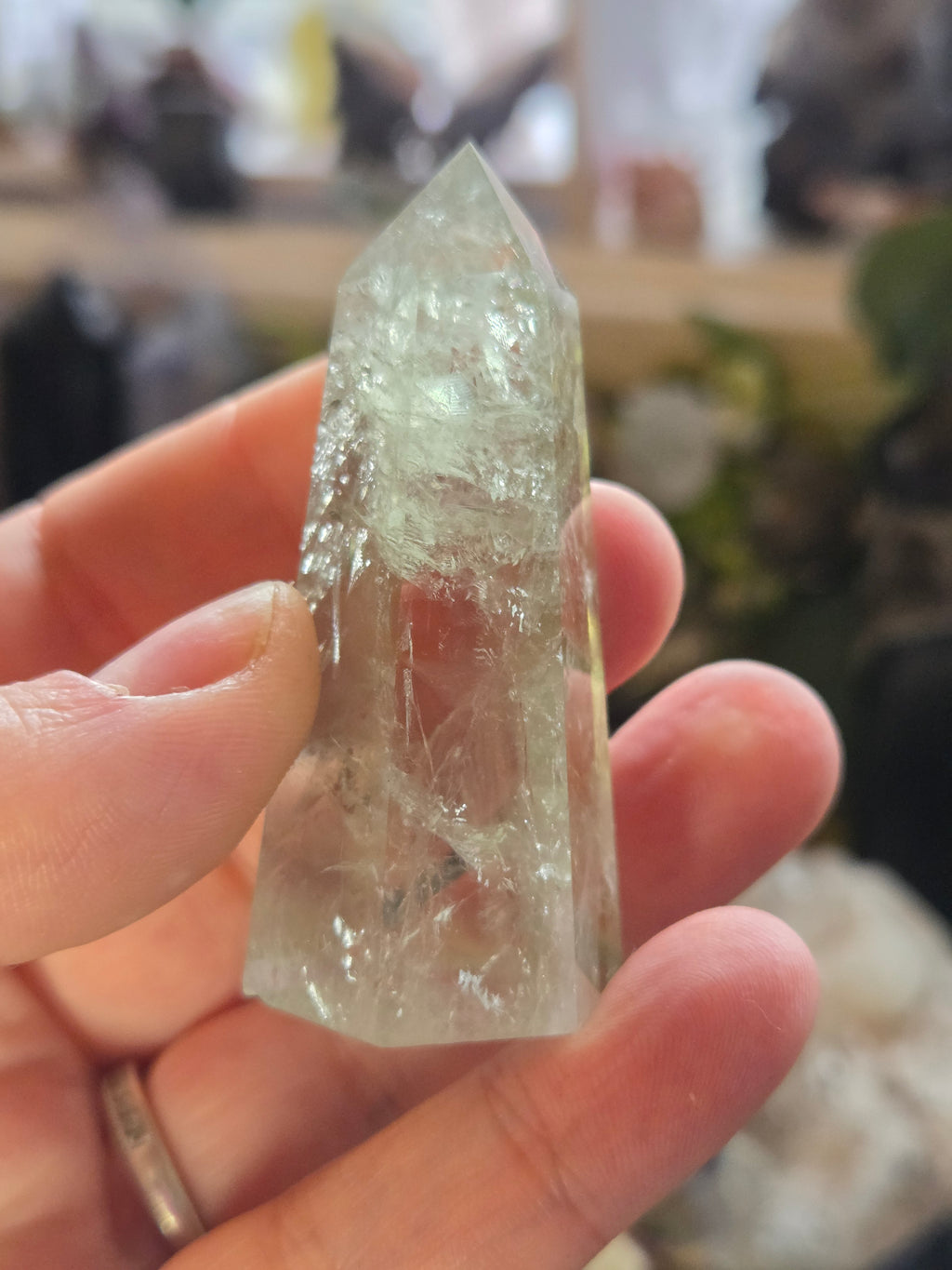 Grade A green Quartz crystal tower