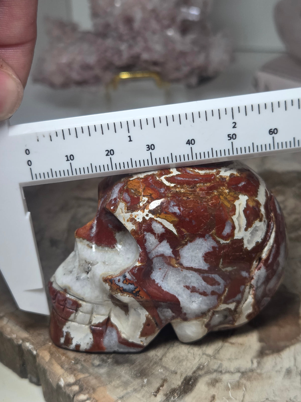 Beautiful natural red agate crystal Skull