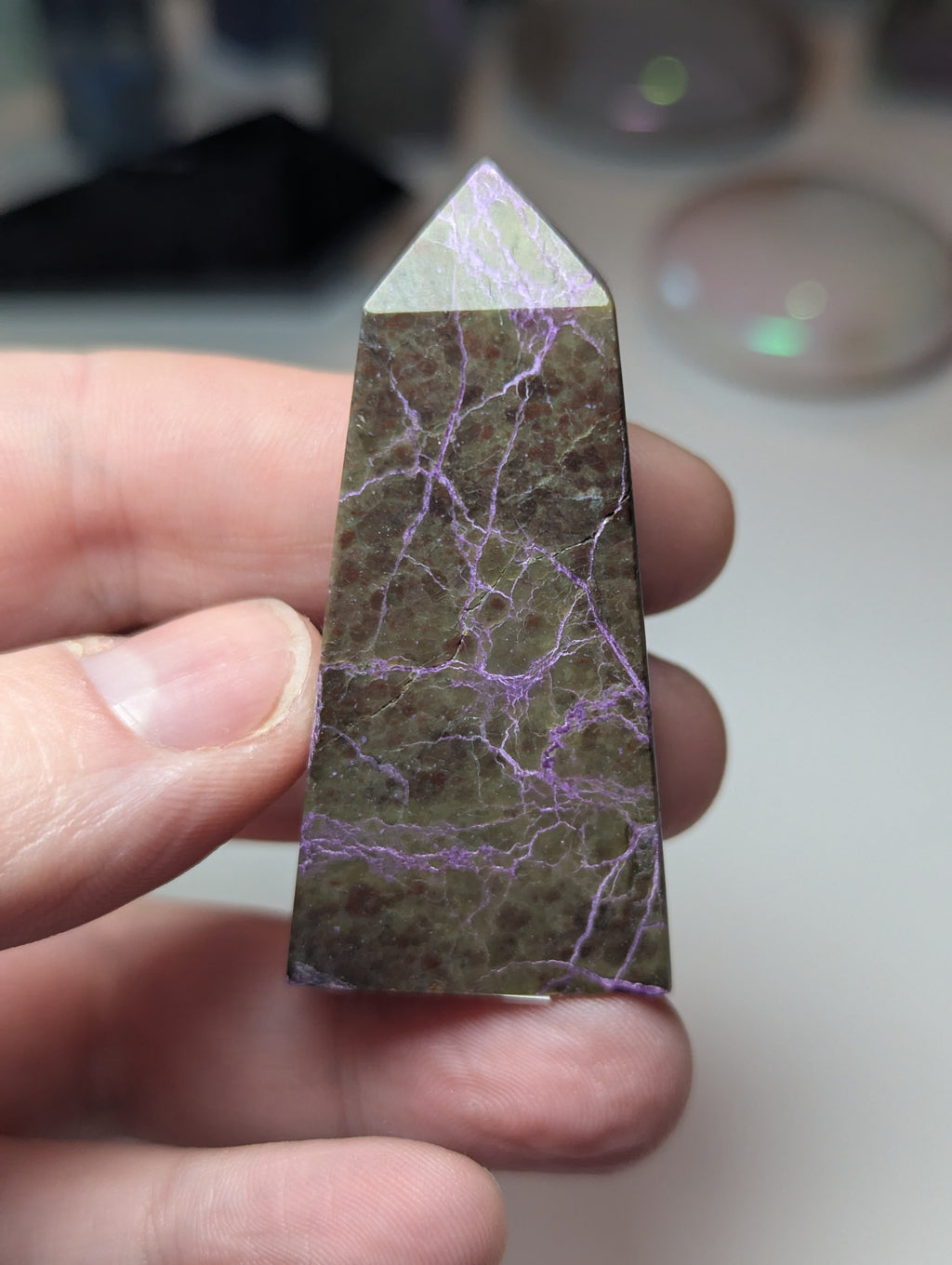 Stichtite crystal tower