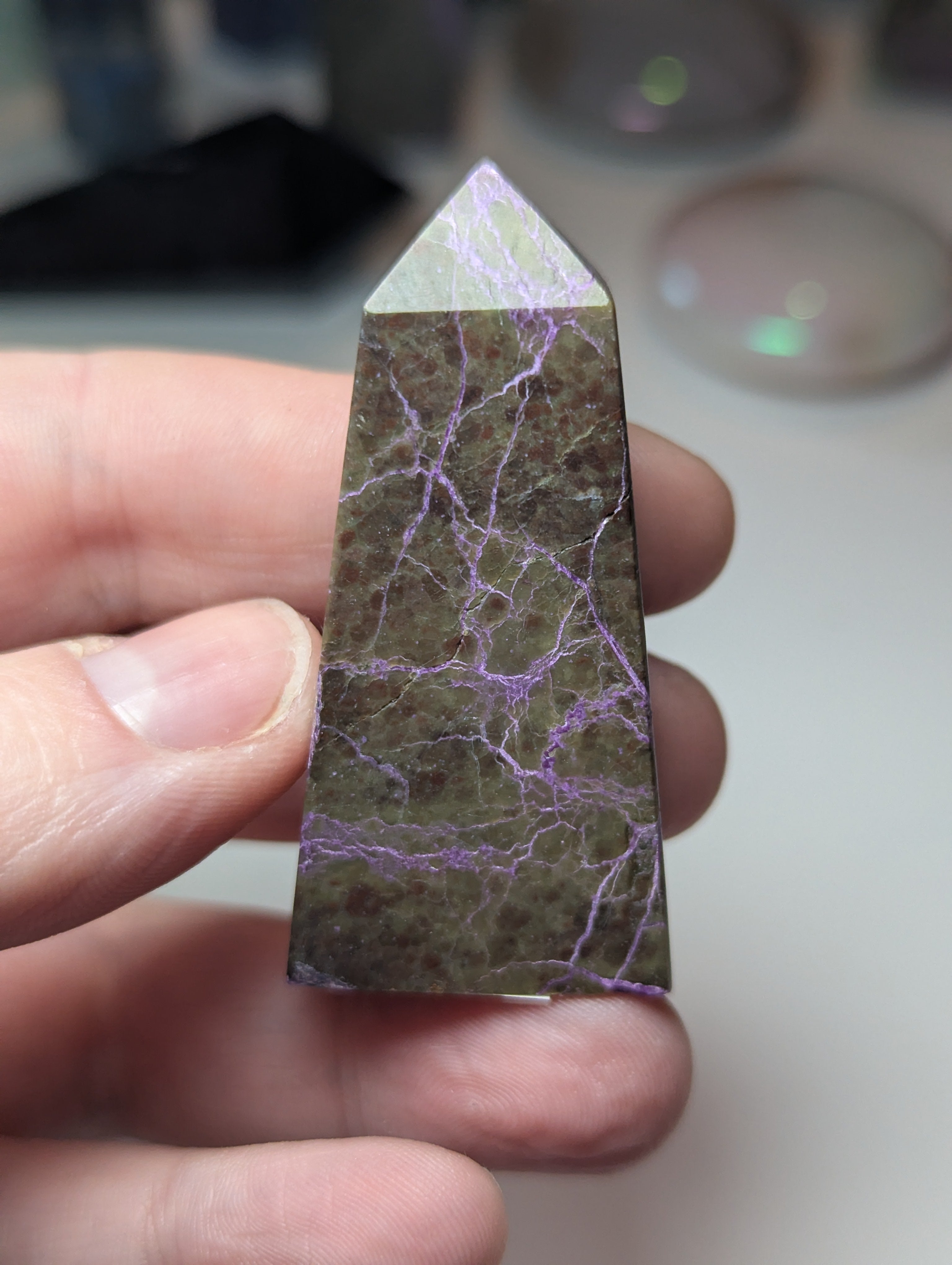 Stichtite crystal tower