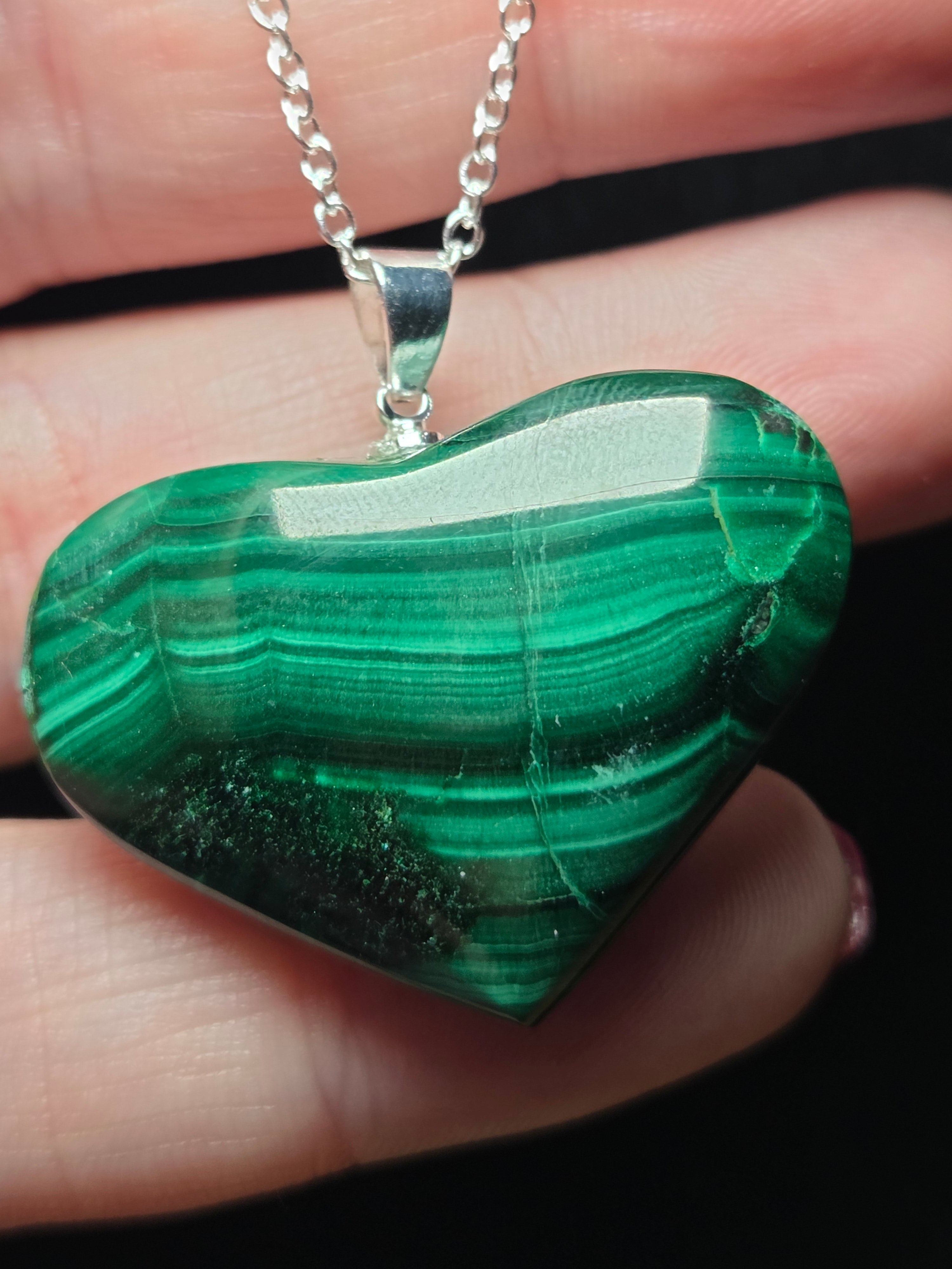 S925 Malicite heart carving  necklace
