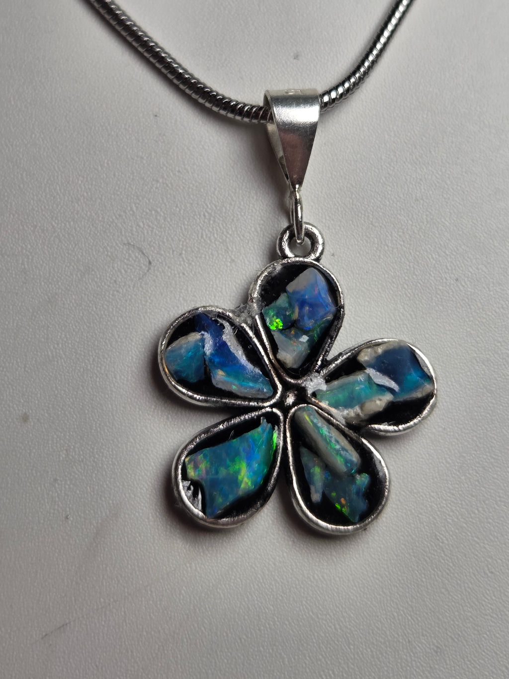 Australian opal crystal handmade necklace set in resin