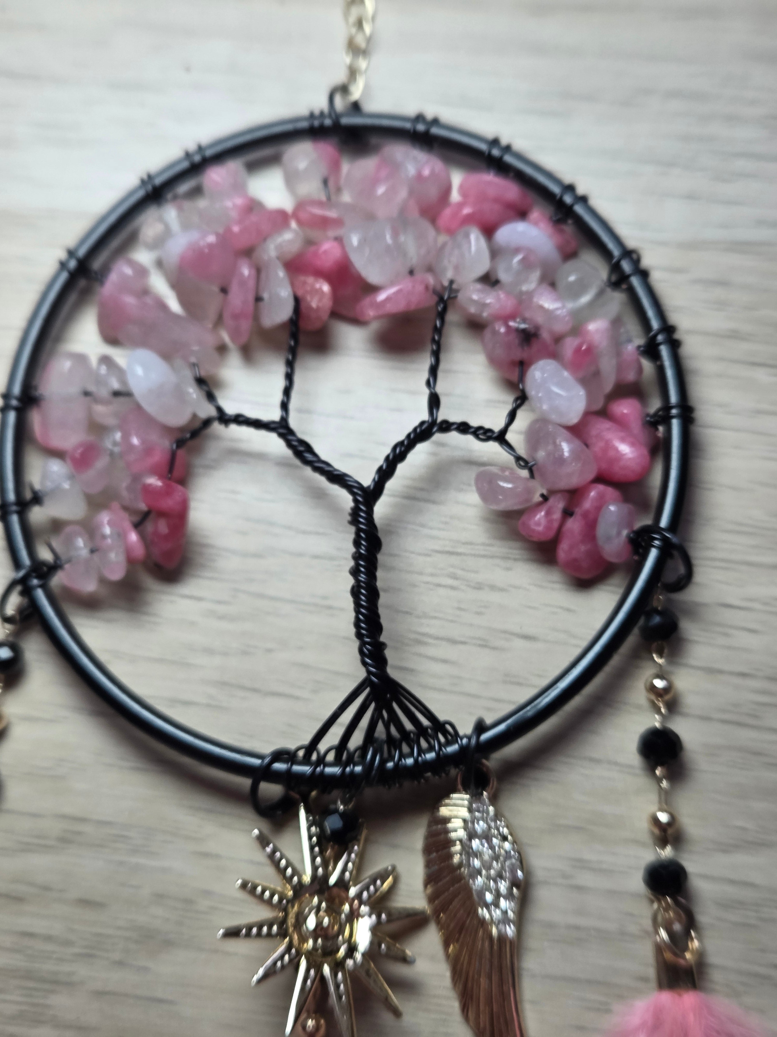 Rhodonite crystal Dream catcher