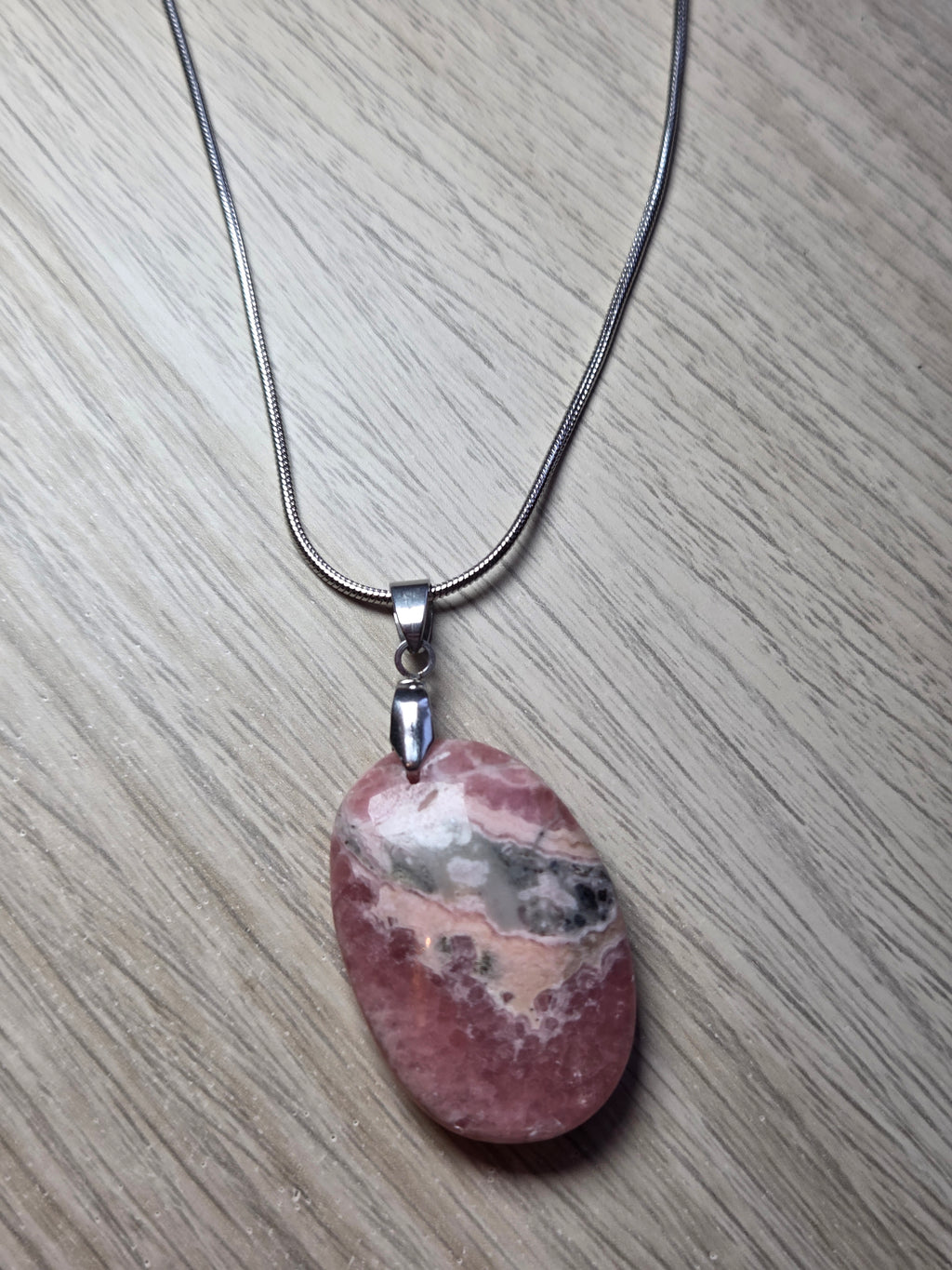 Rhodochrosite crystal handmade necklace