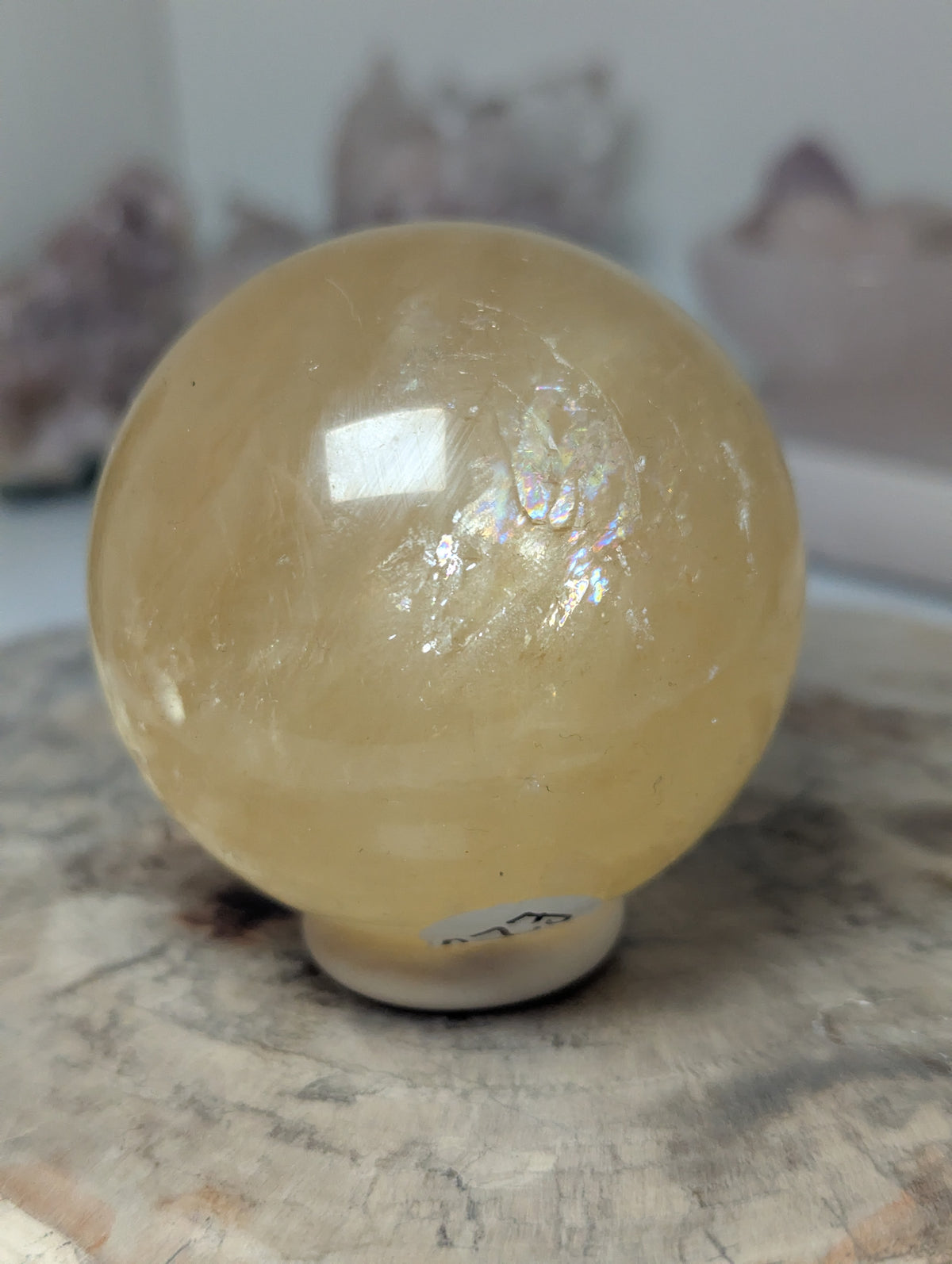 Honey Comb calcite crystal sphere
