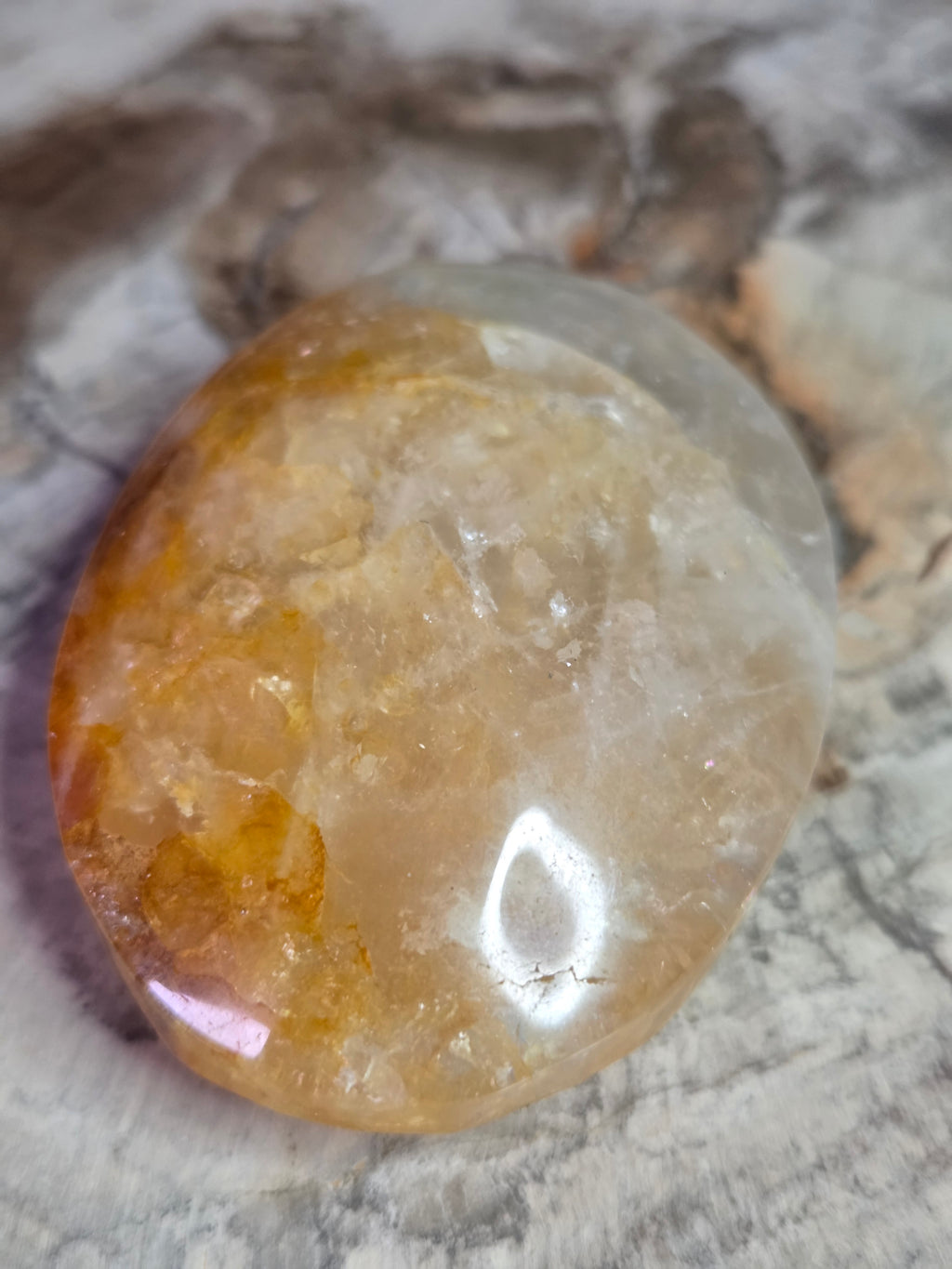 Golden healer crystal palm stone
