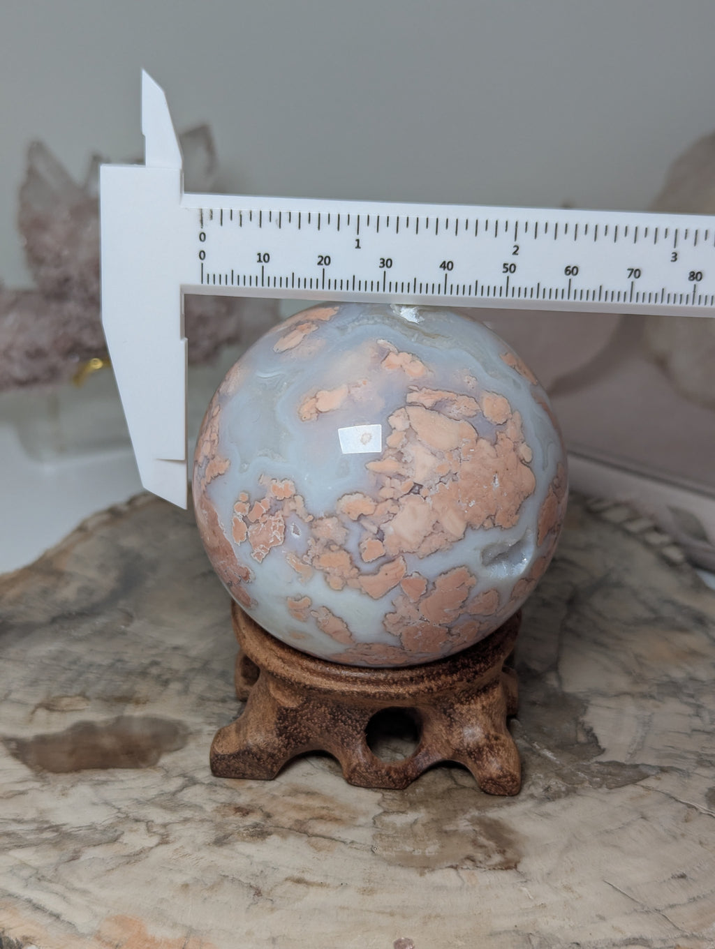 Beautiful cotton candy crystal agate crystal sphere