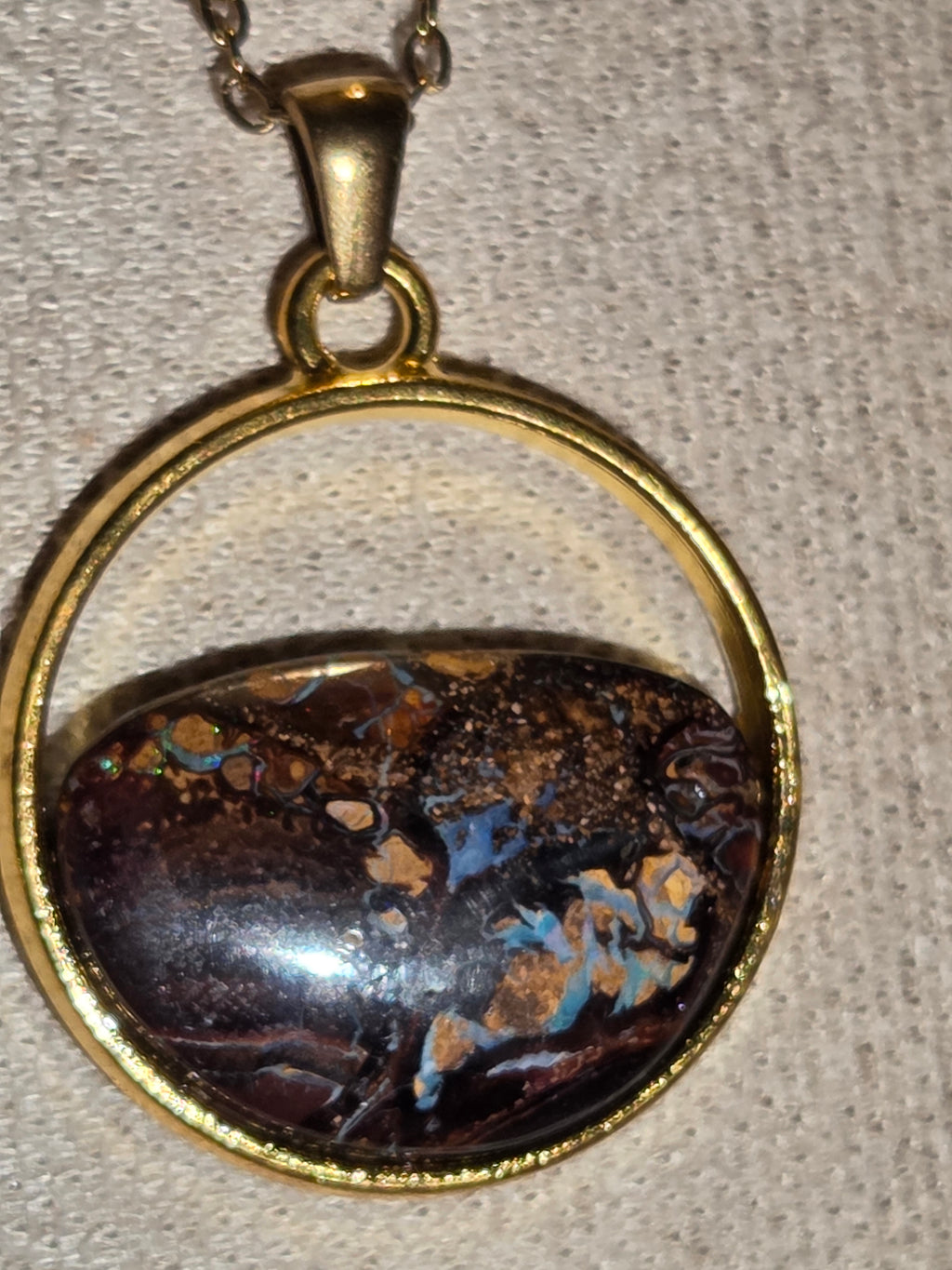 Beautiful bolder opal crystal necklace