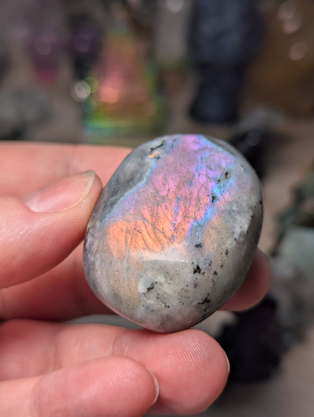 Labradorite crystal palm stone