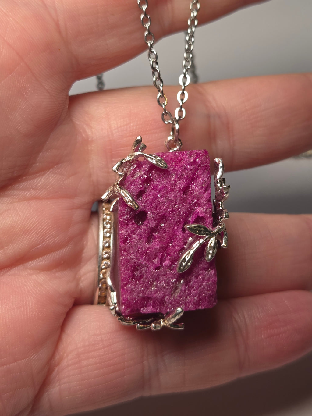 Man made ruby necklace