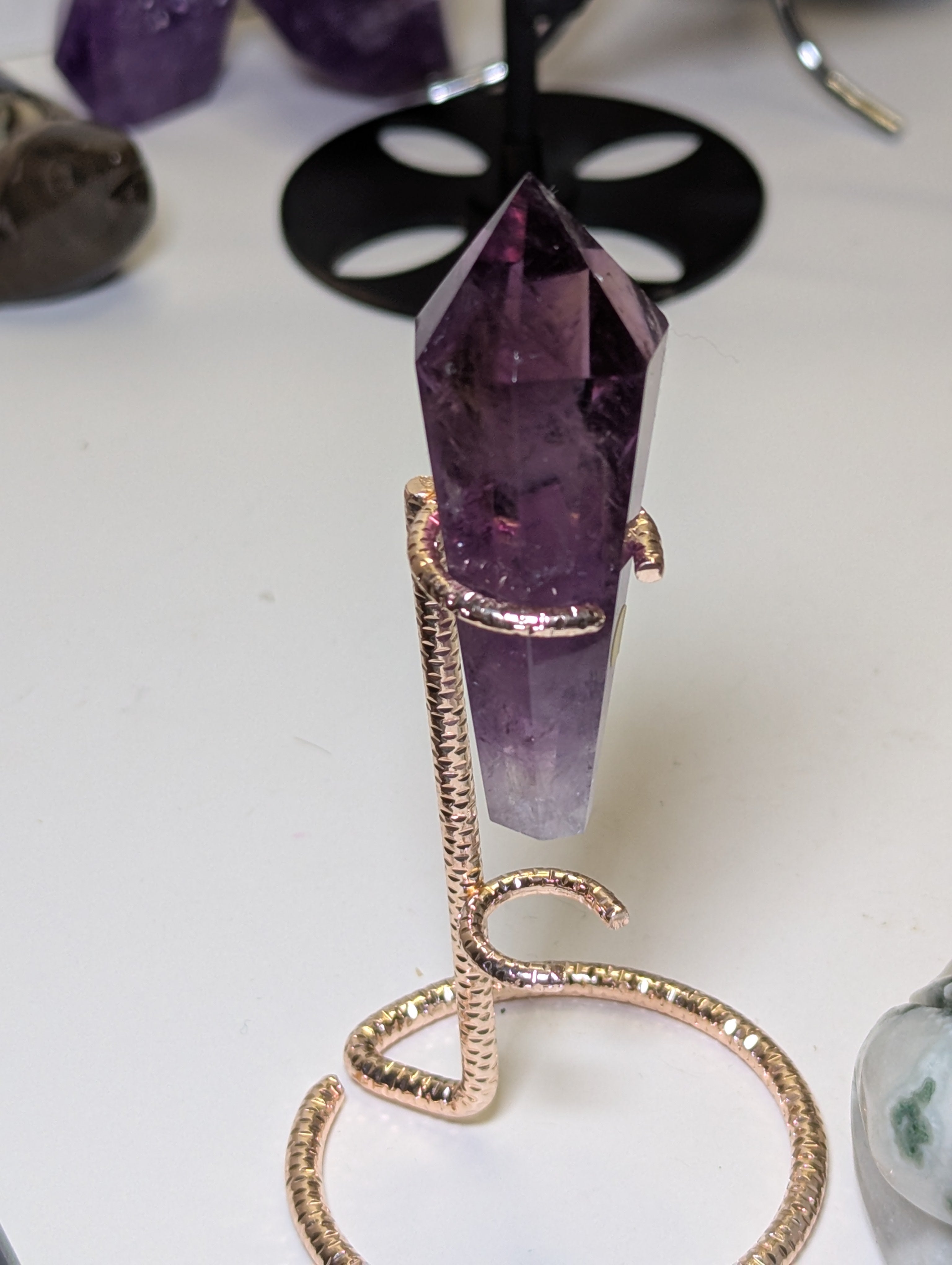 Beautiful  crystal flourite  wand with stand