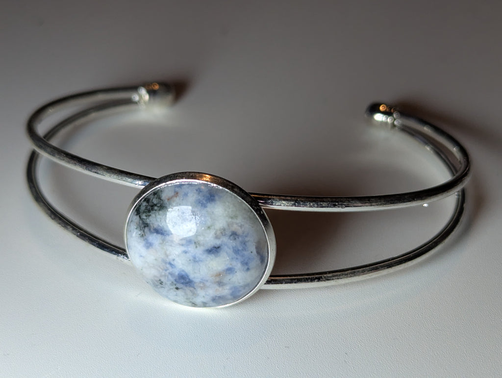 Sodalite crystal handmade stainless steel adjustable bracelet