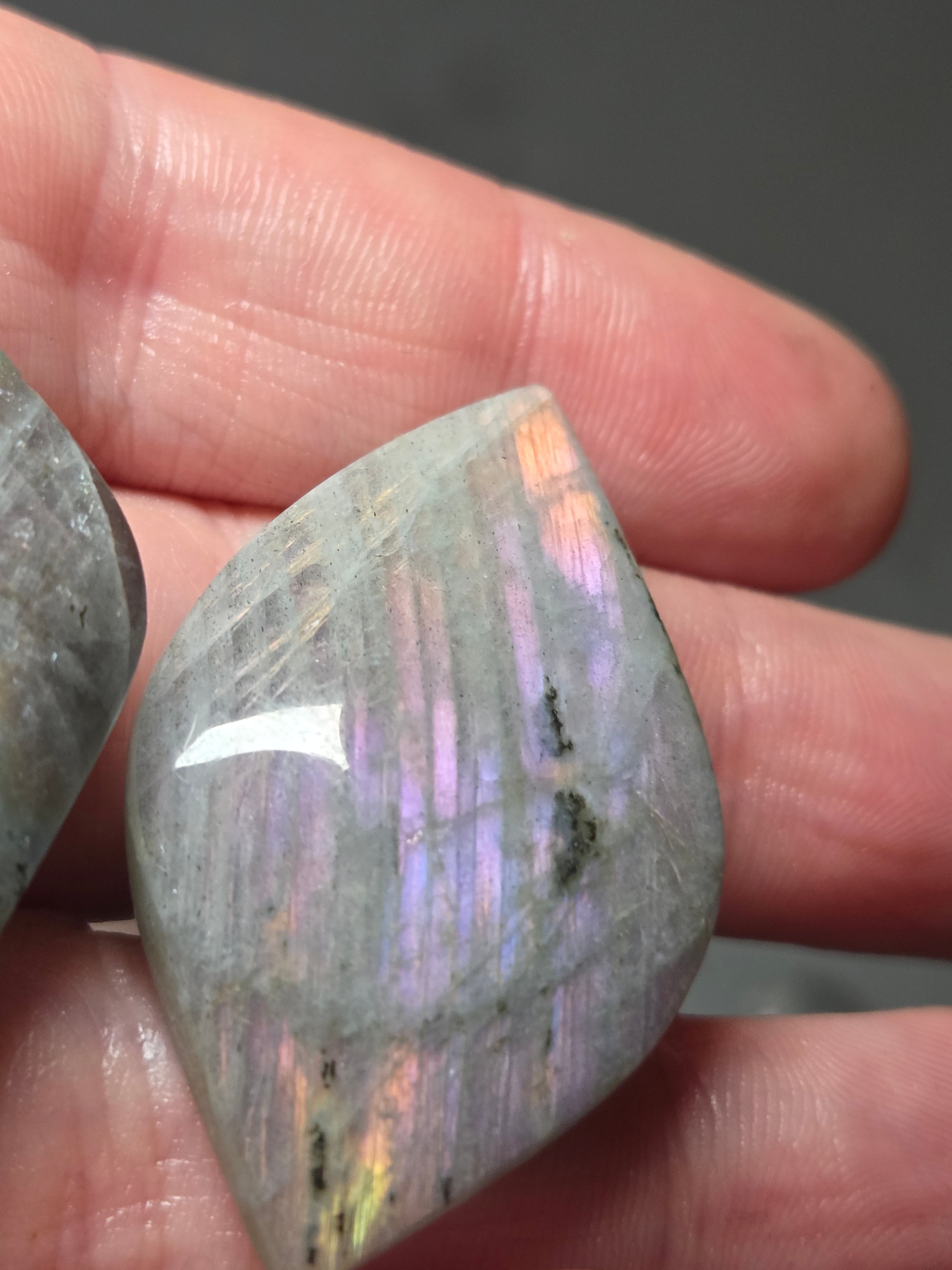 Labradorite crystal cabochon crystals set -B
