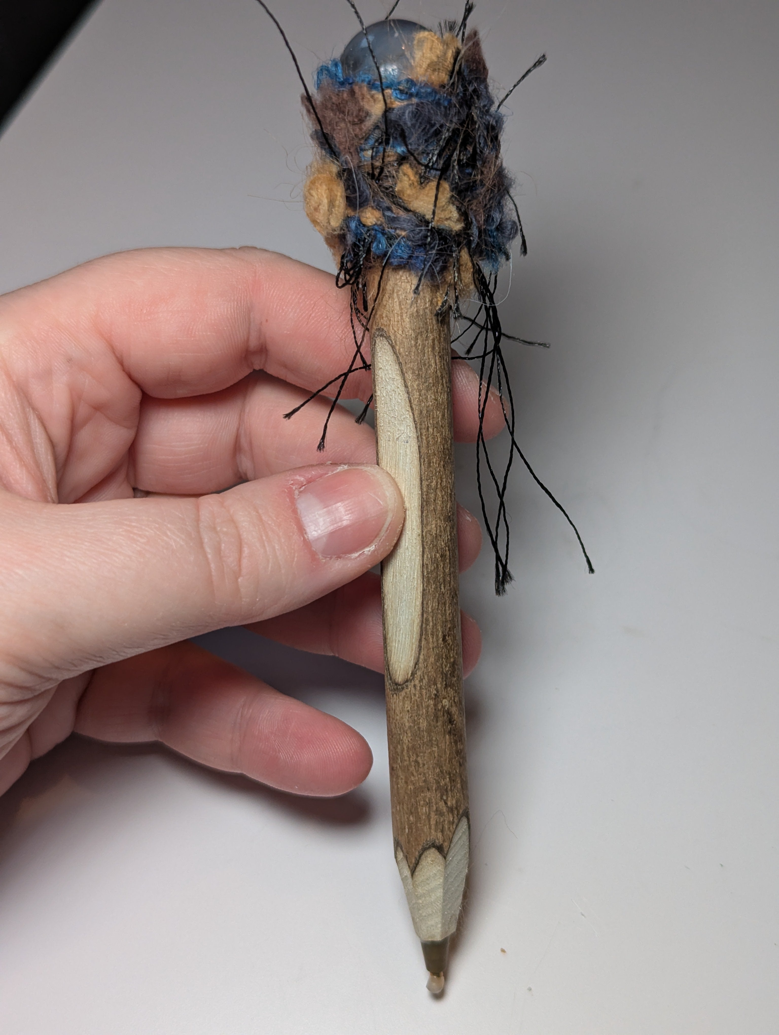 Clear quartz crystal pen