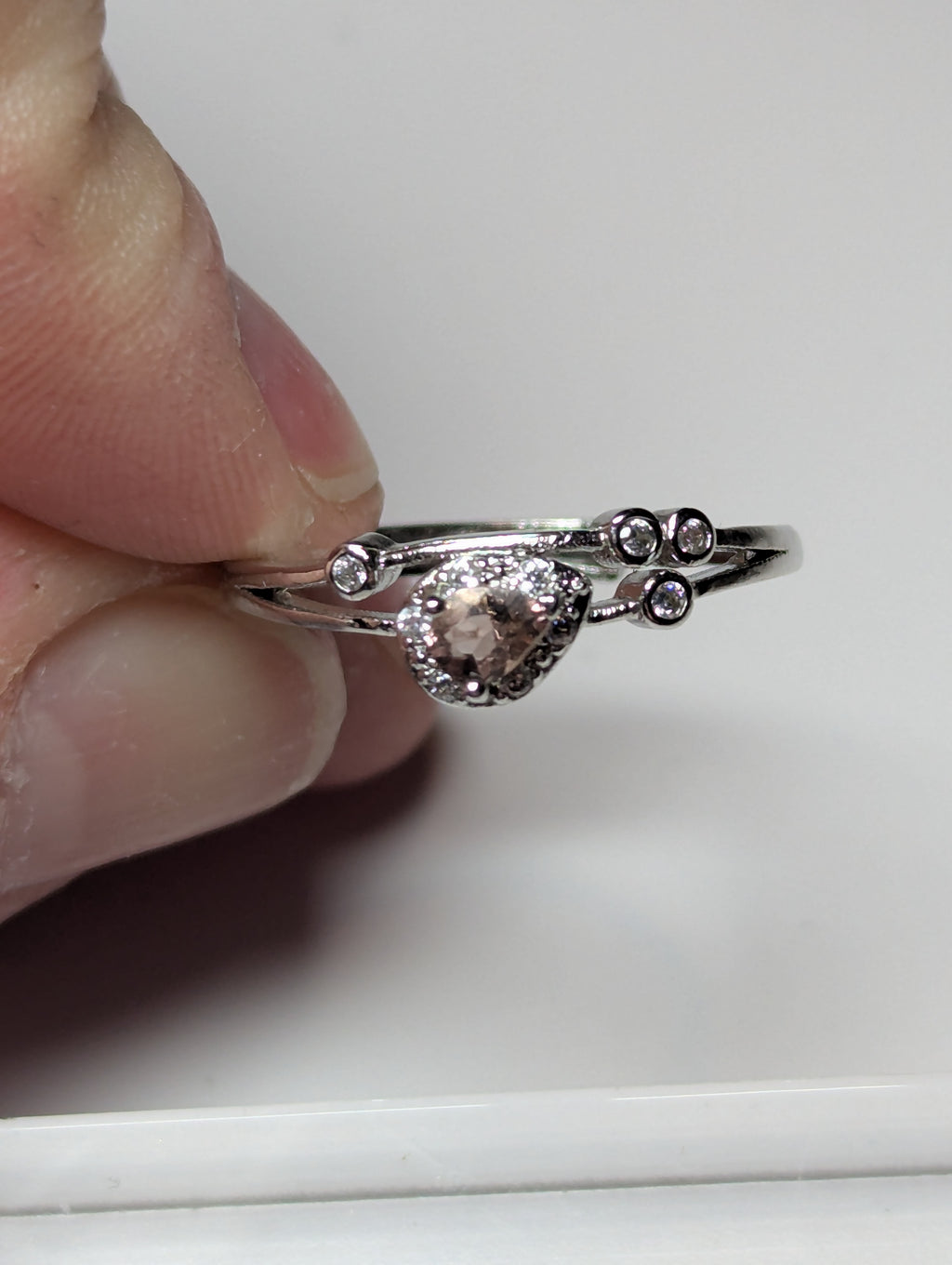 Pink Amethyst crystal Adjustable 295 ring