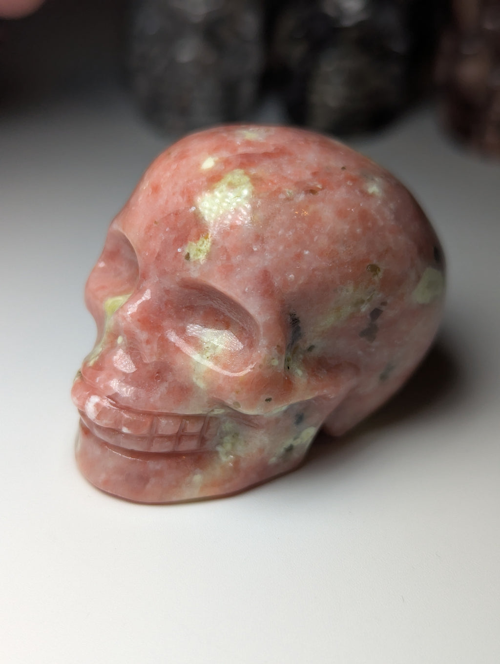 Pink Tourmaline crystal skull