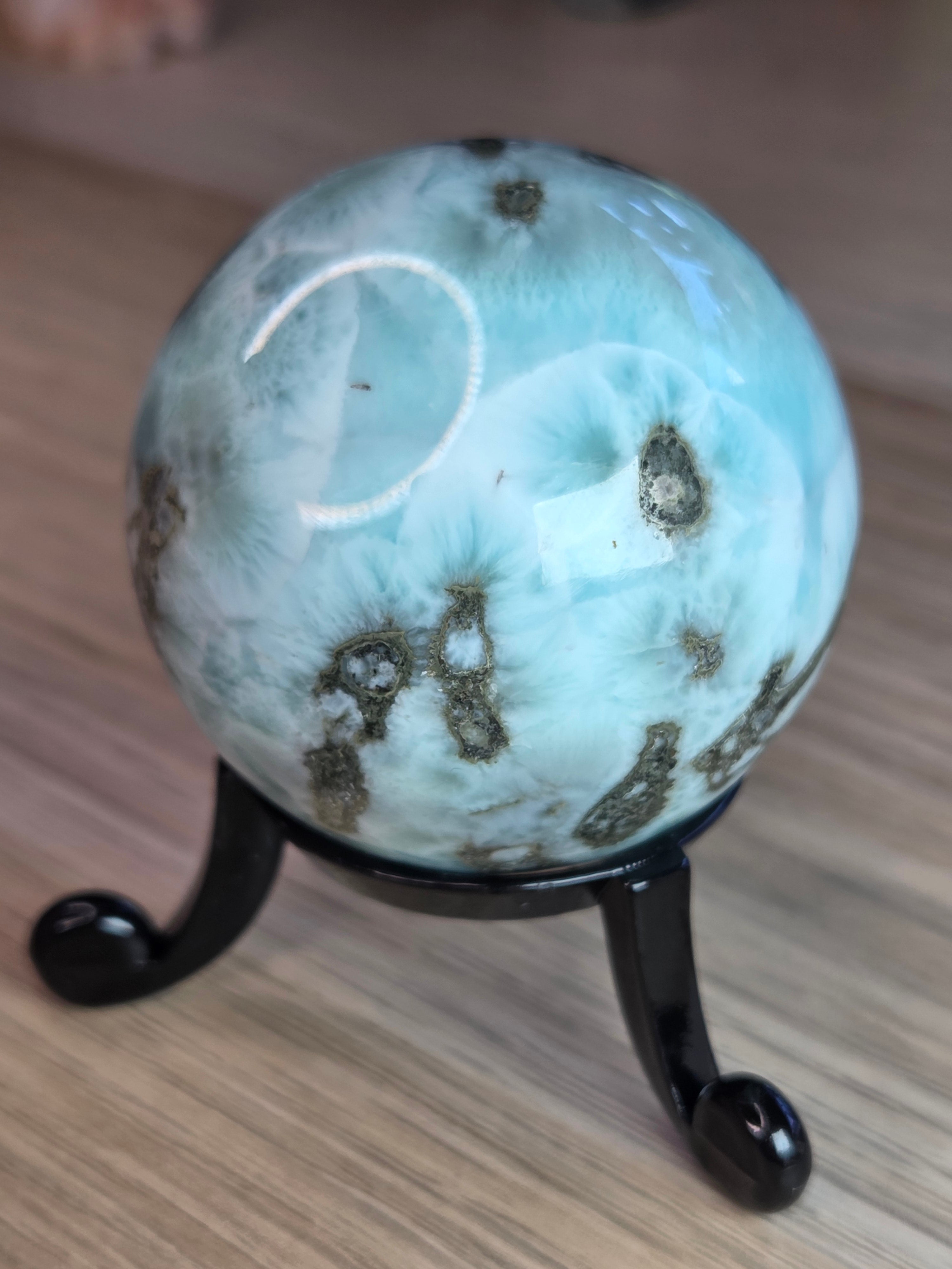 Larimar crystal sphere
