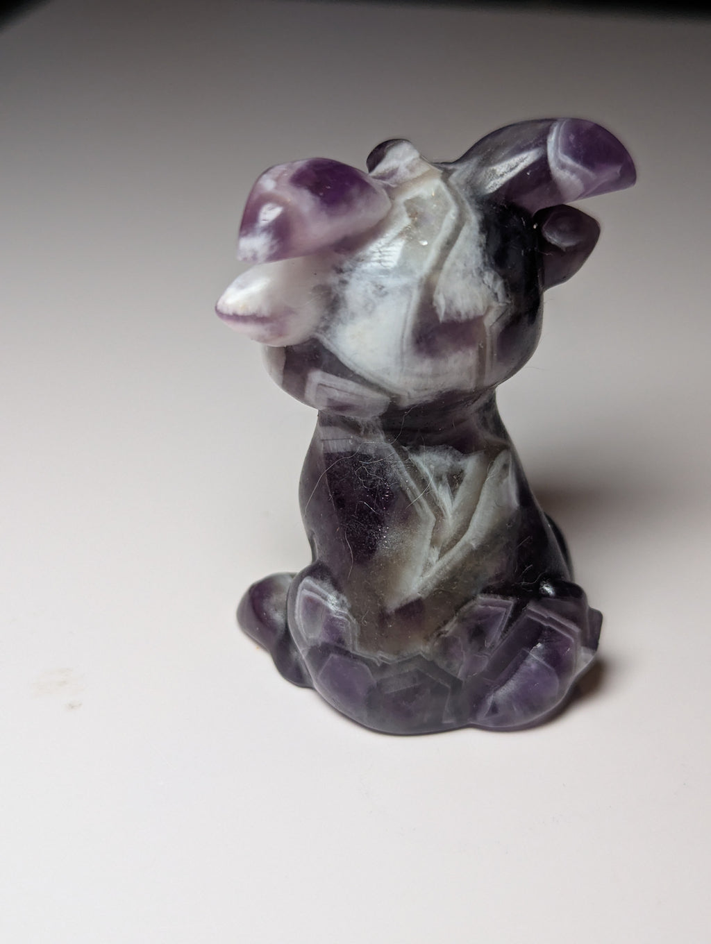 Dream Amethyst crystal Goat carving