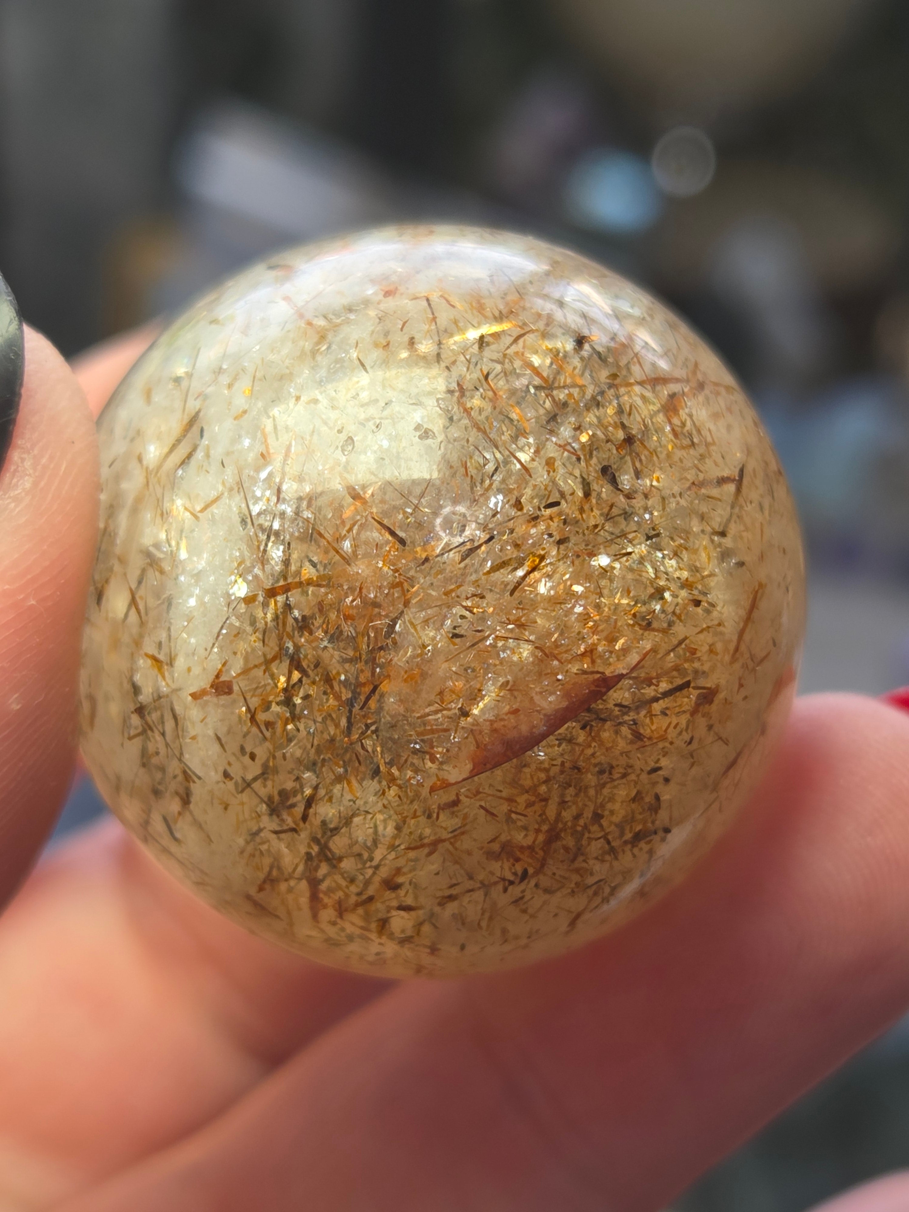 Amazing  high quality copper Rutile crystal sphere