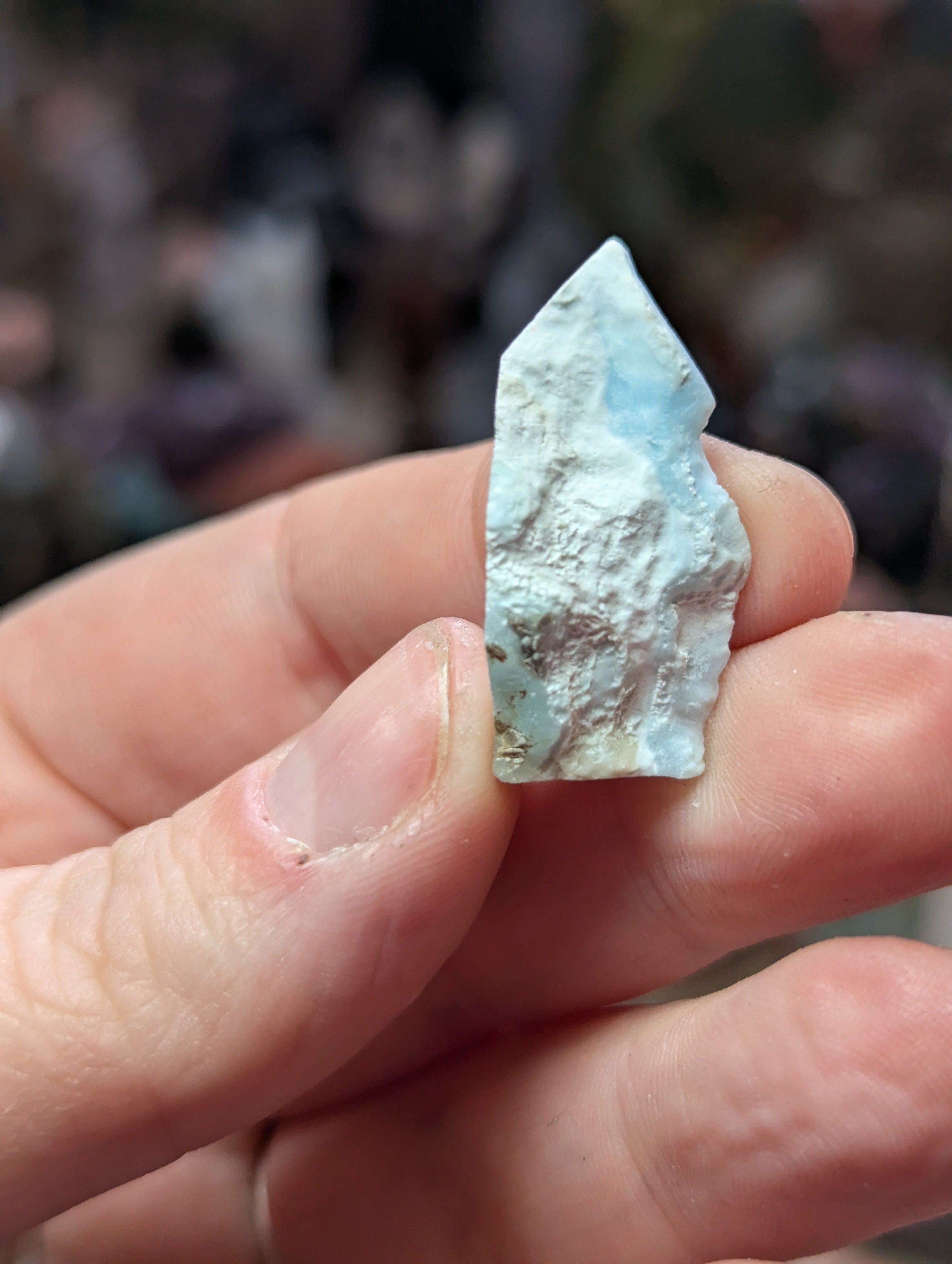Raw Larimar crystal tower