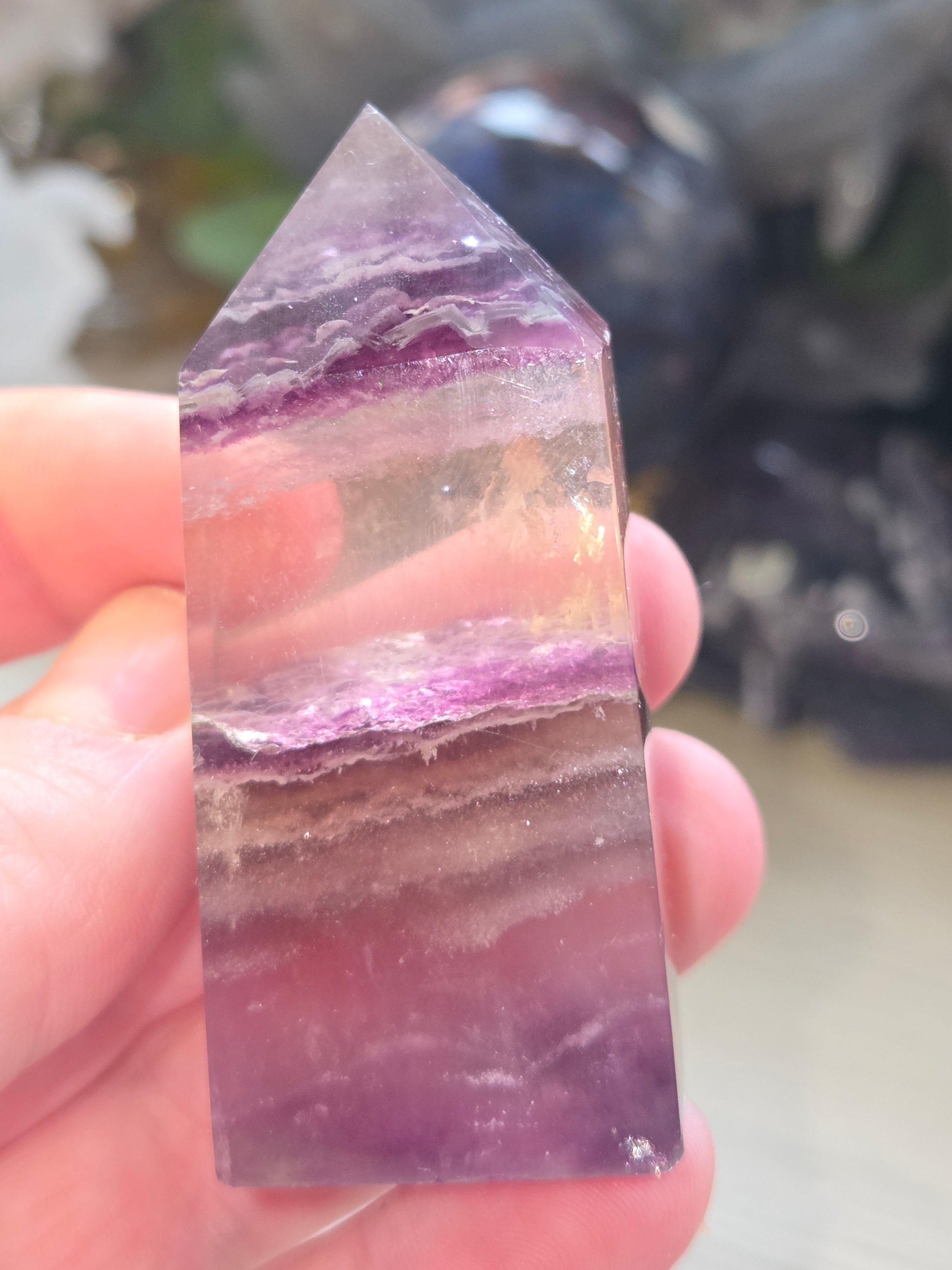 Grade AA flourite tower carving