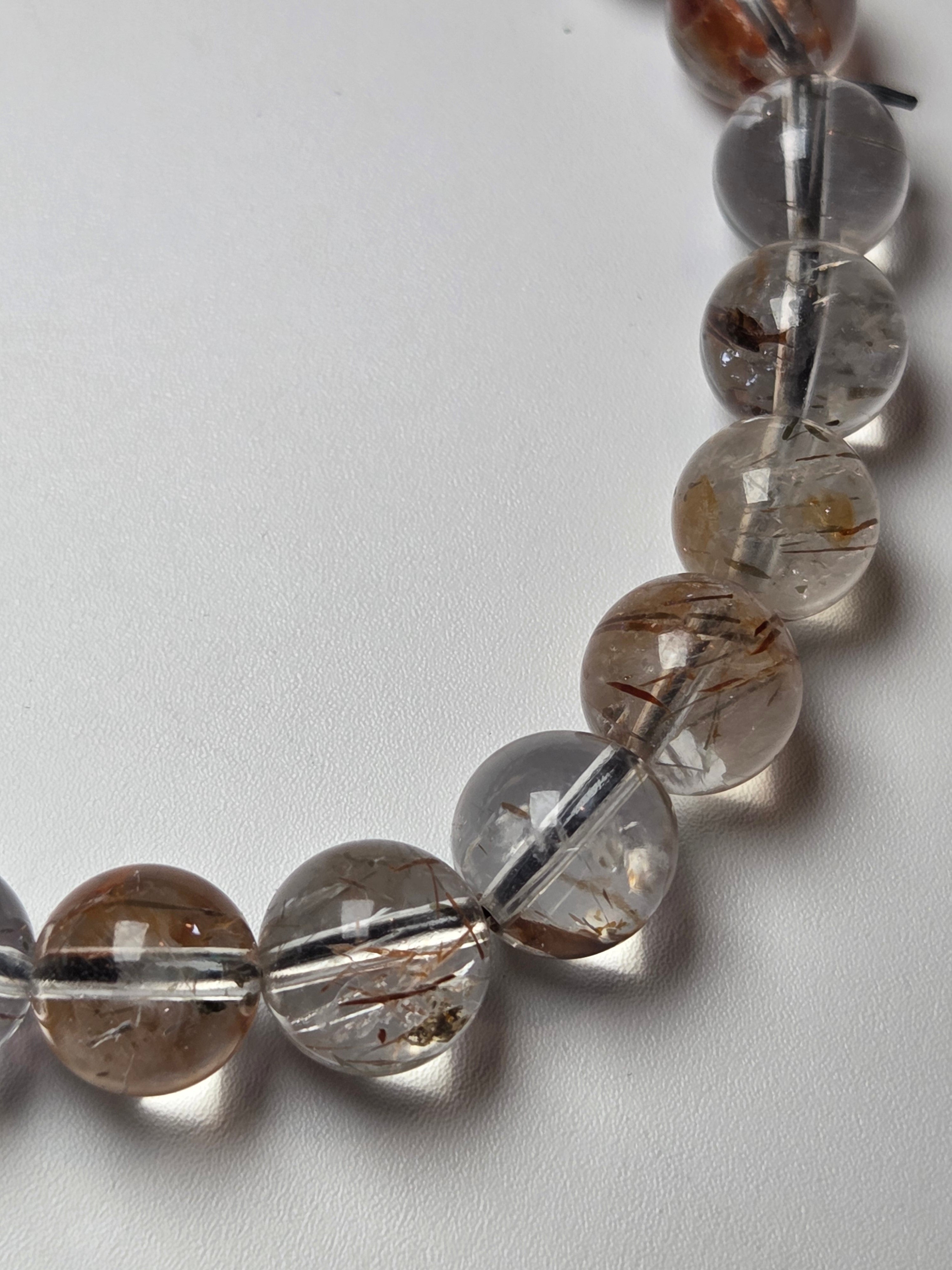 Copper rutile crystal bracelet