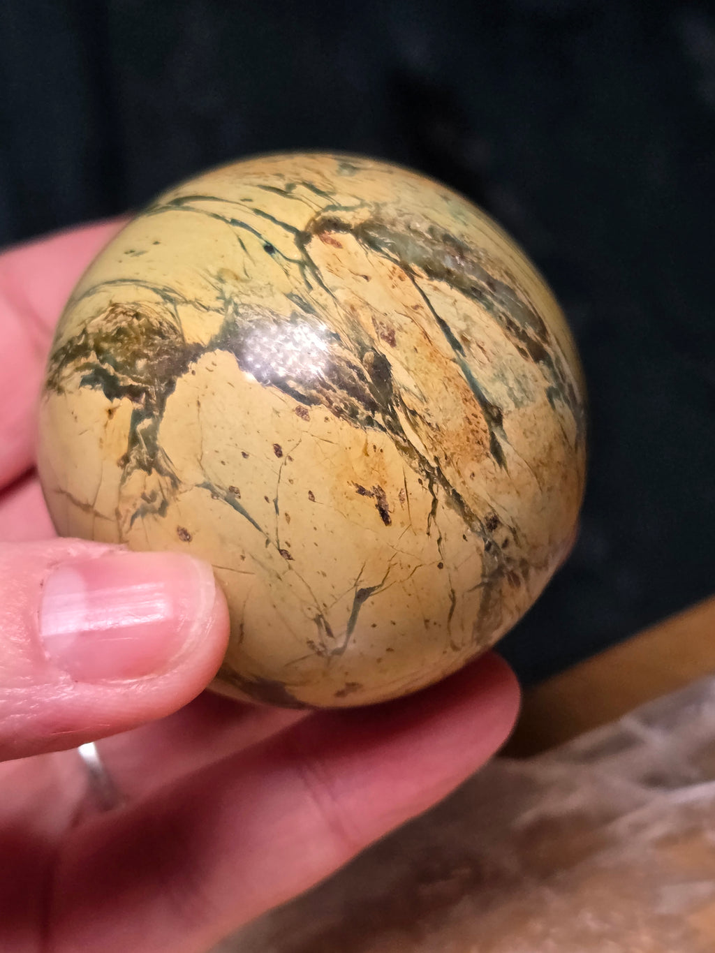 Lemon jade crystal sphere