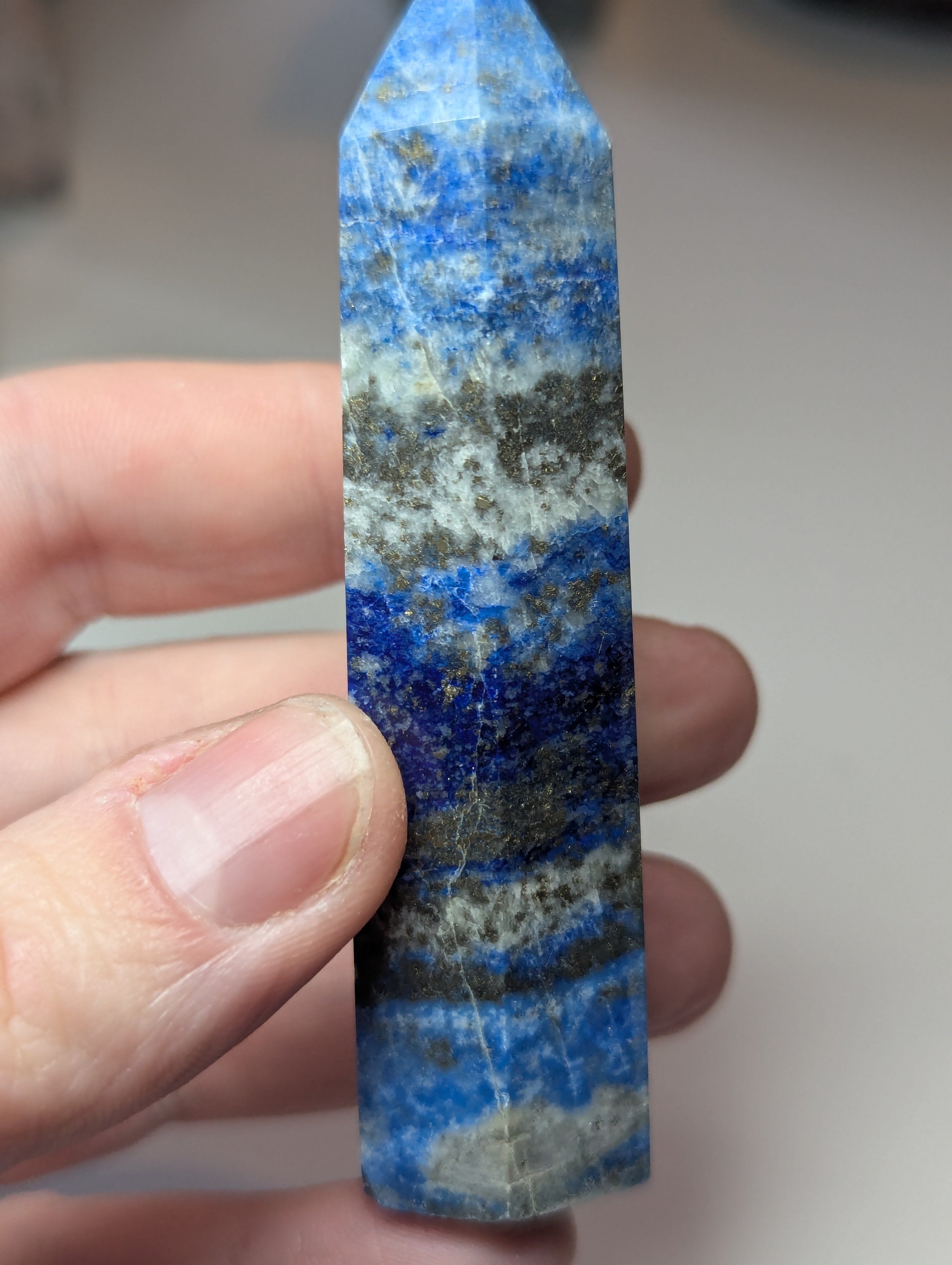 Lapis lazuli crystal tower