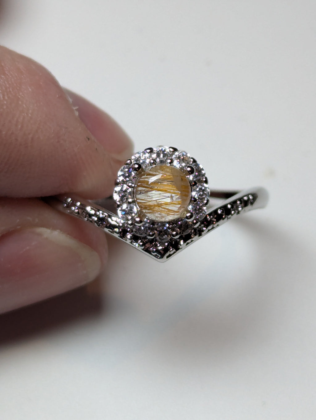 Golden Rutlile crystal Adjustable ring
