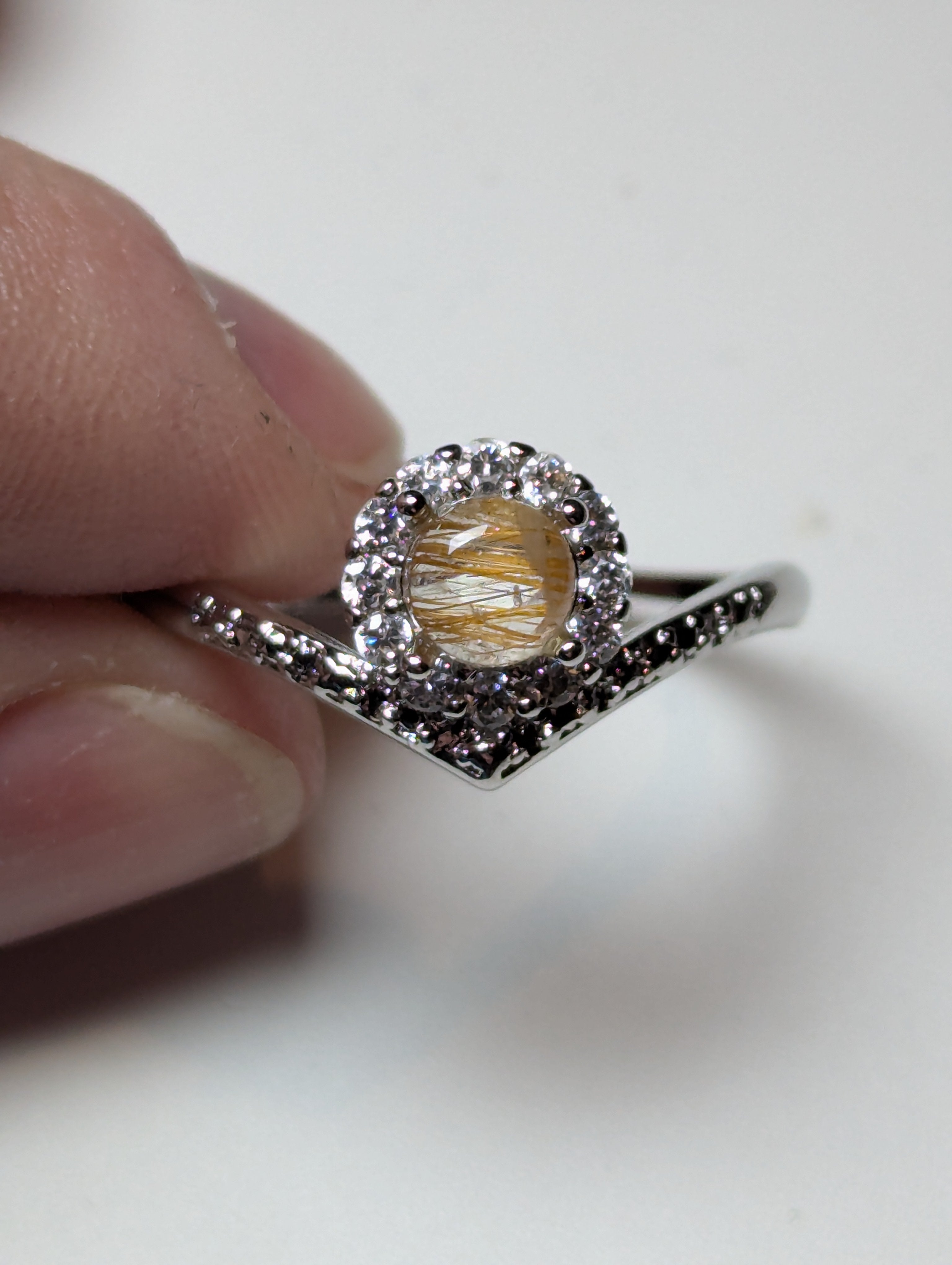 Golden Rutlile crystal Adjustable ring