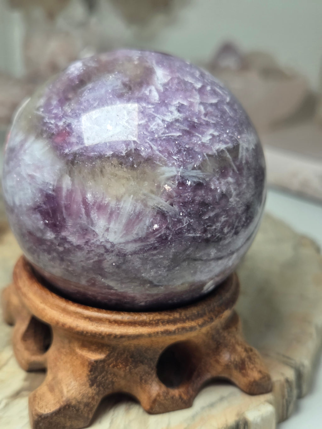 Beautiful  unicorn  stone crystal  sphere 5.5cm