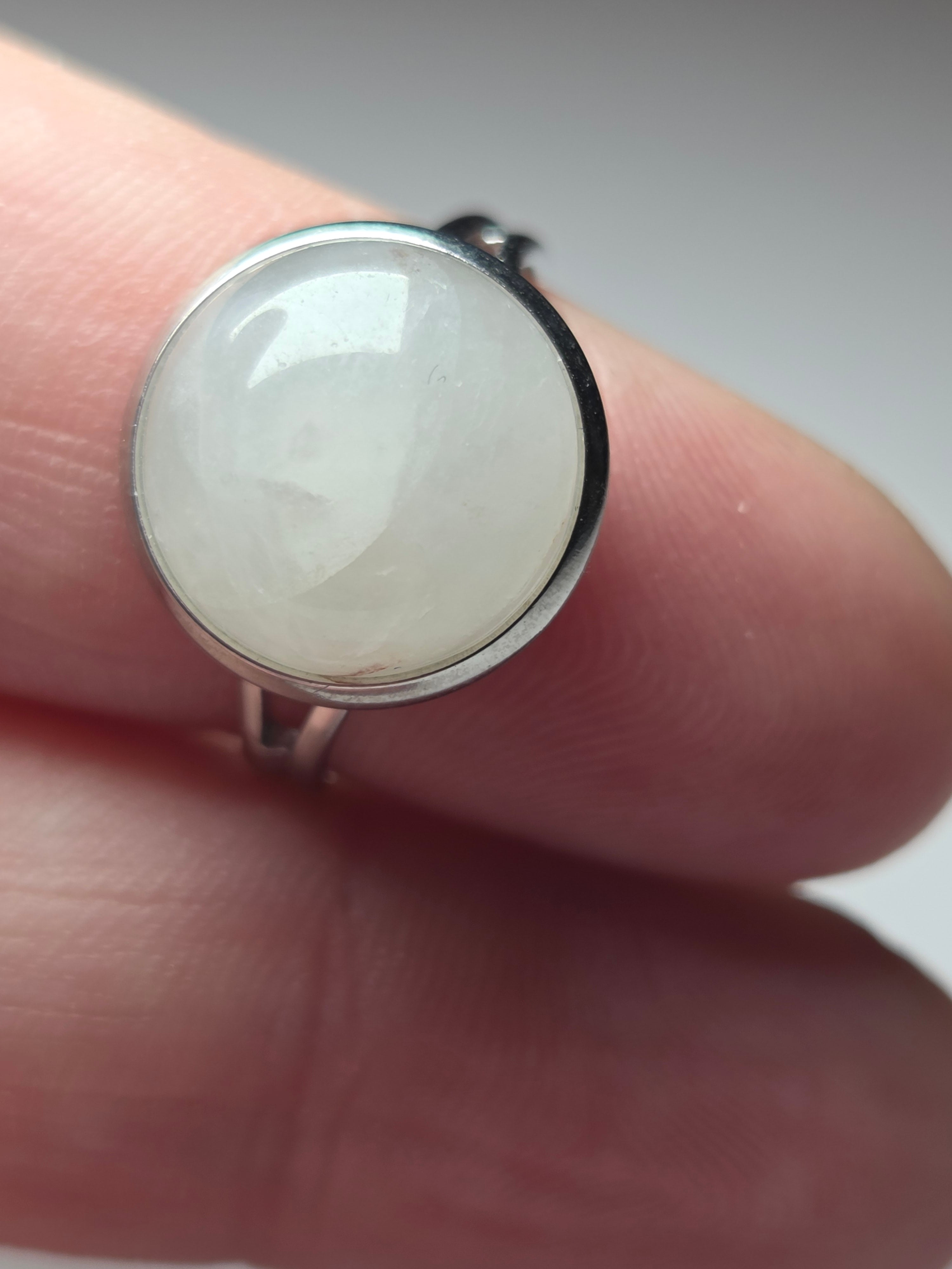 Handmade clear quartz crystal adjustable ring - Alloy