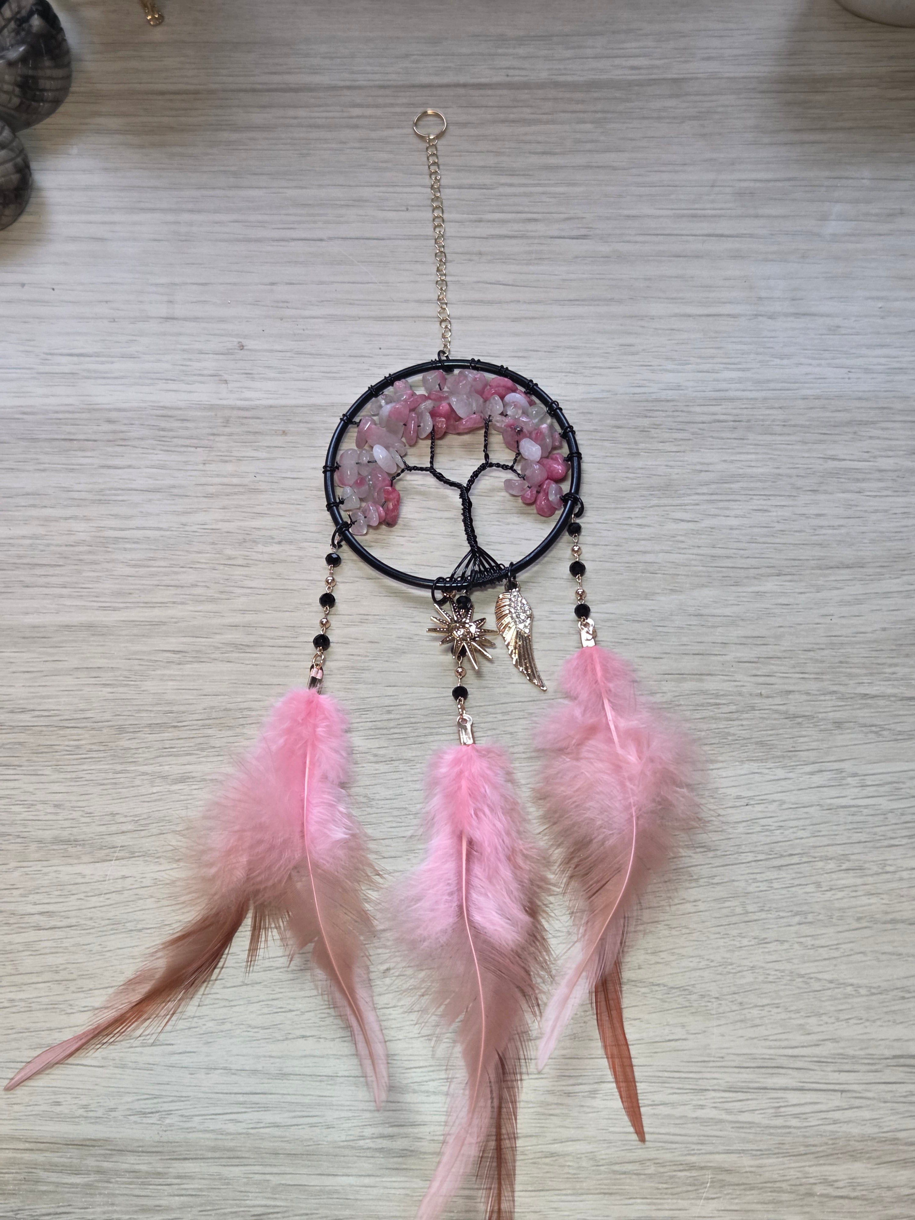 Rhodonite crystal Dream catcher