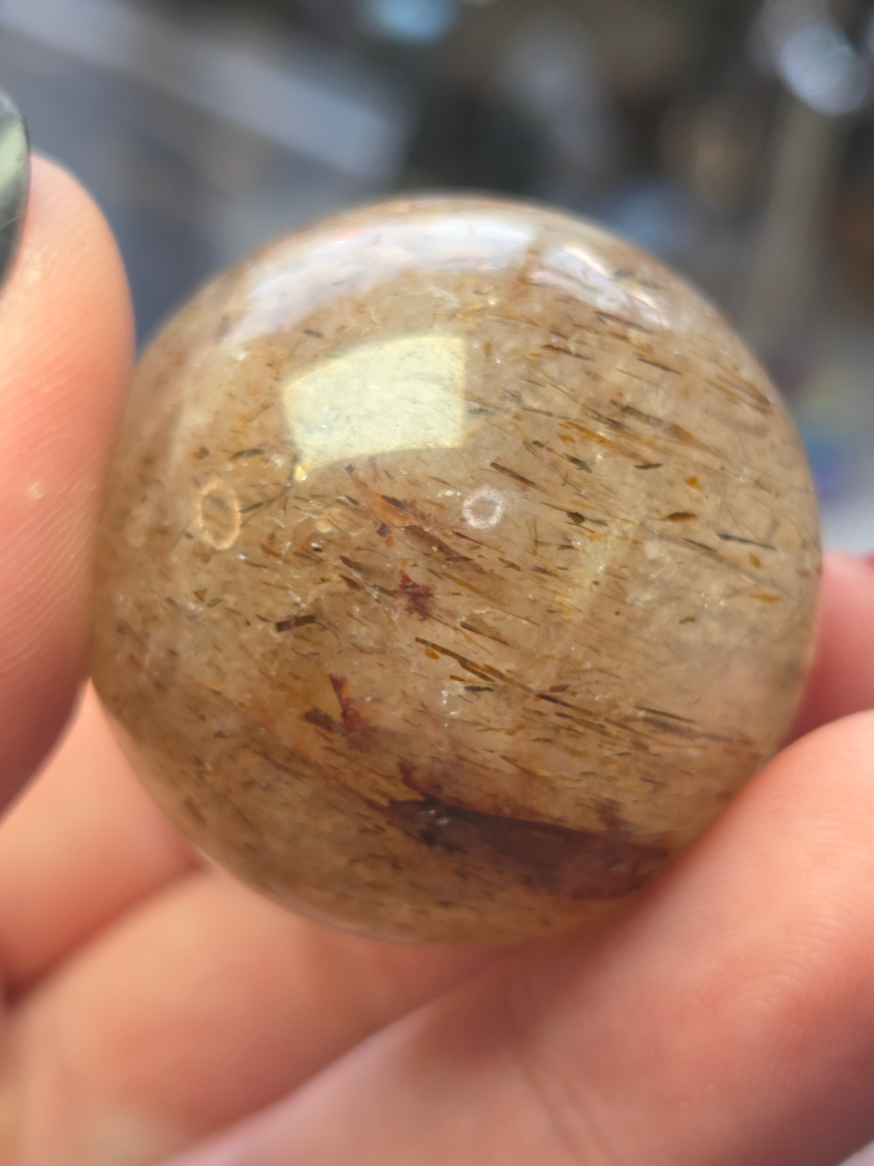 Amazing  high quality copper Rutile crystal sphere