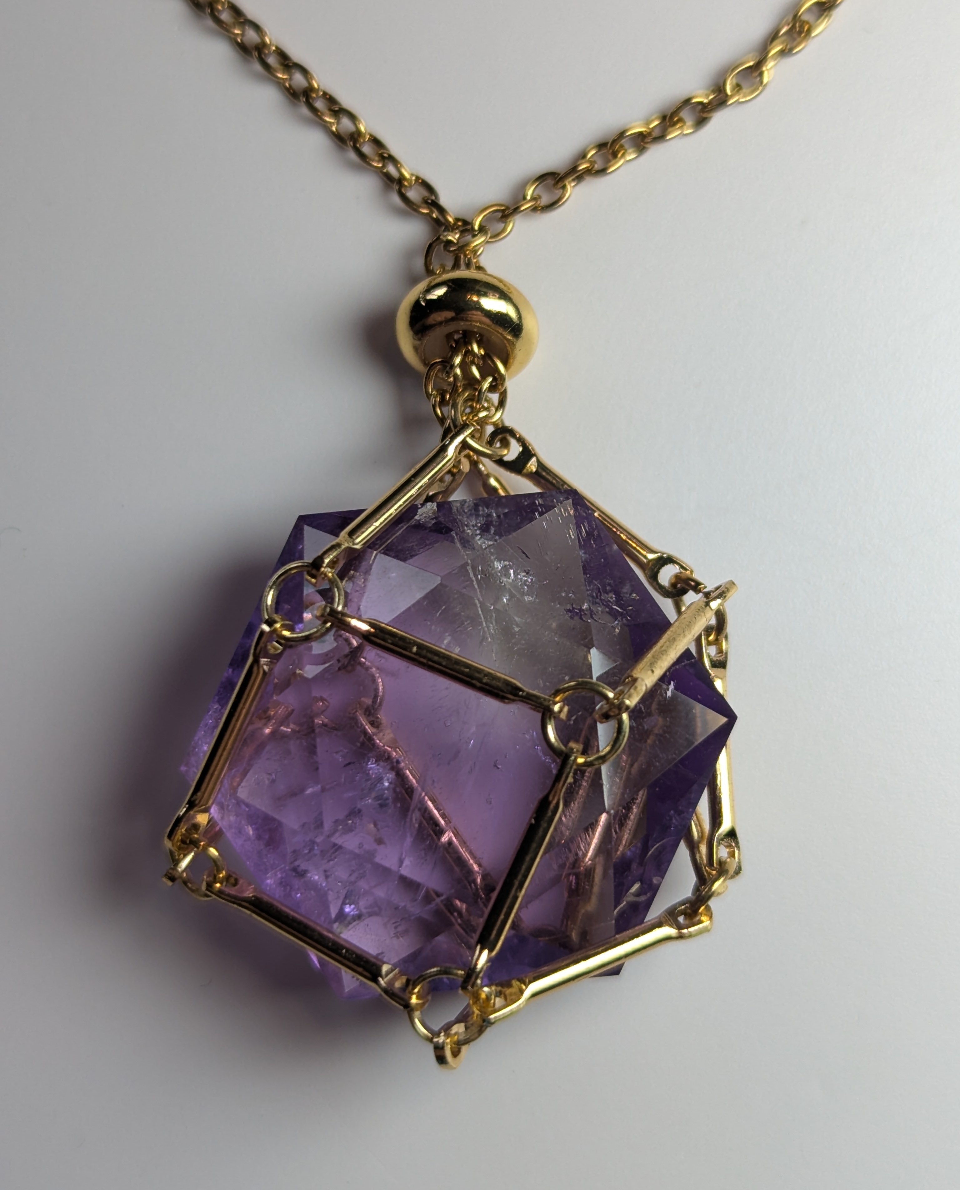 Grade AA Amethyst crystal necklace
