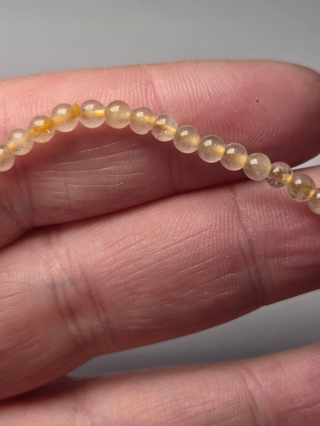2-4mm golden  rutile crystal bracelet