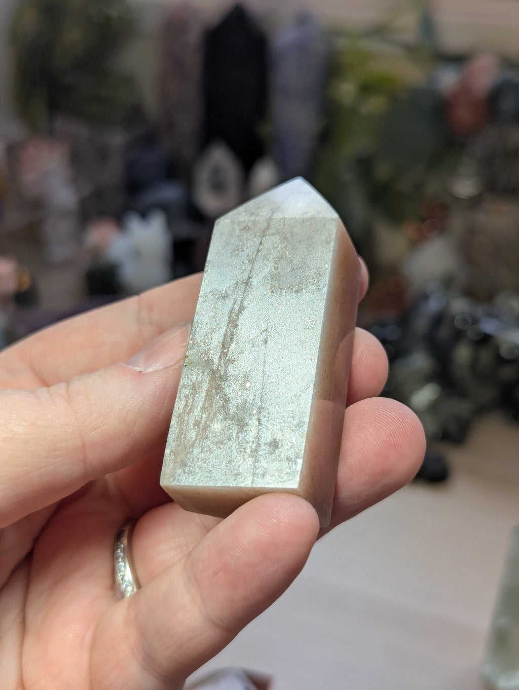 Stunning peach moonstone crystal tower