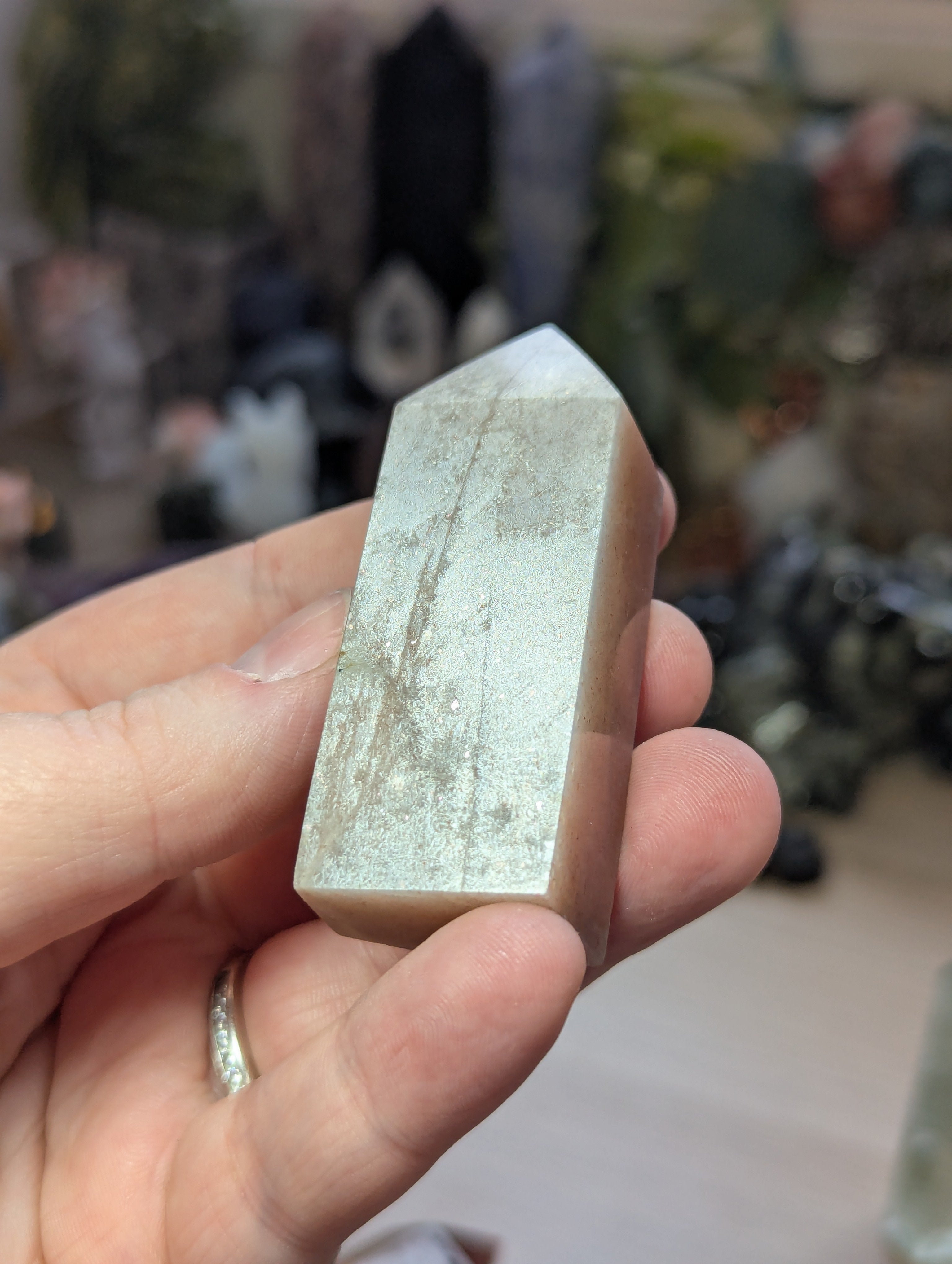 Stunning peach moonstone crystal tower