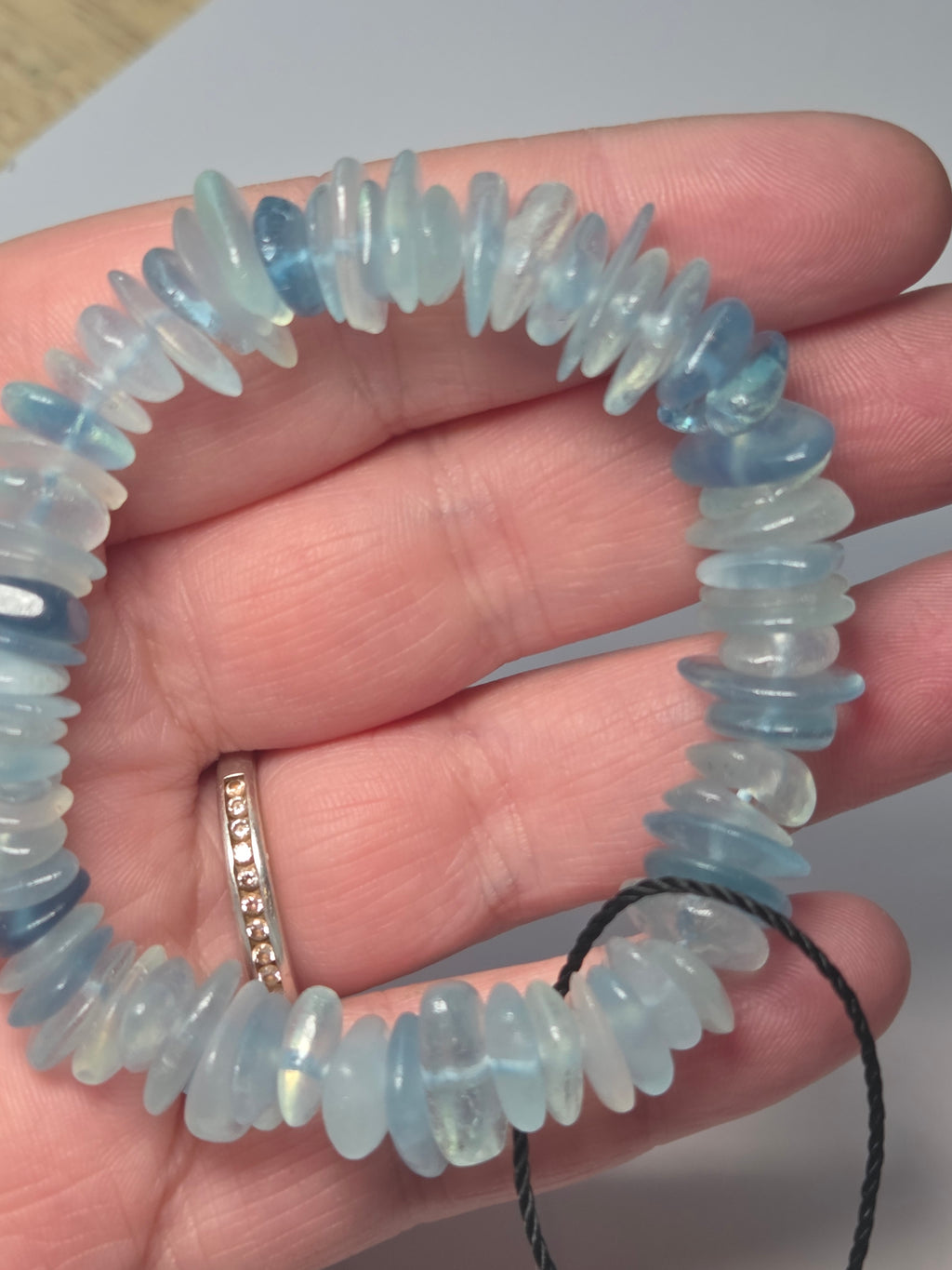 Natural  Aquamarine crystal chip bracelet