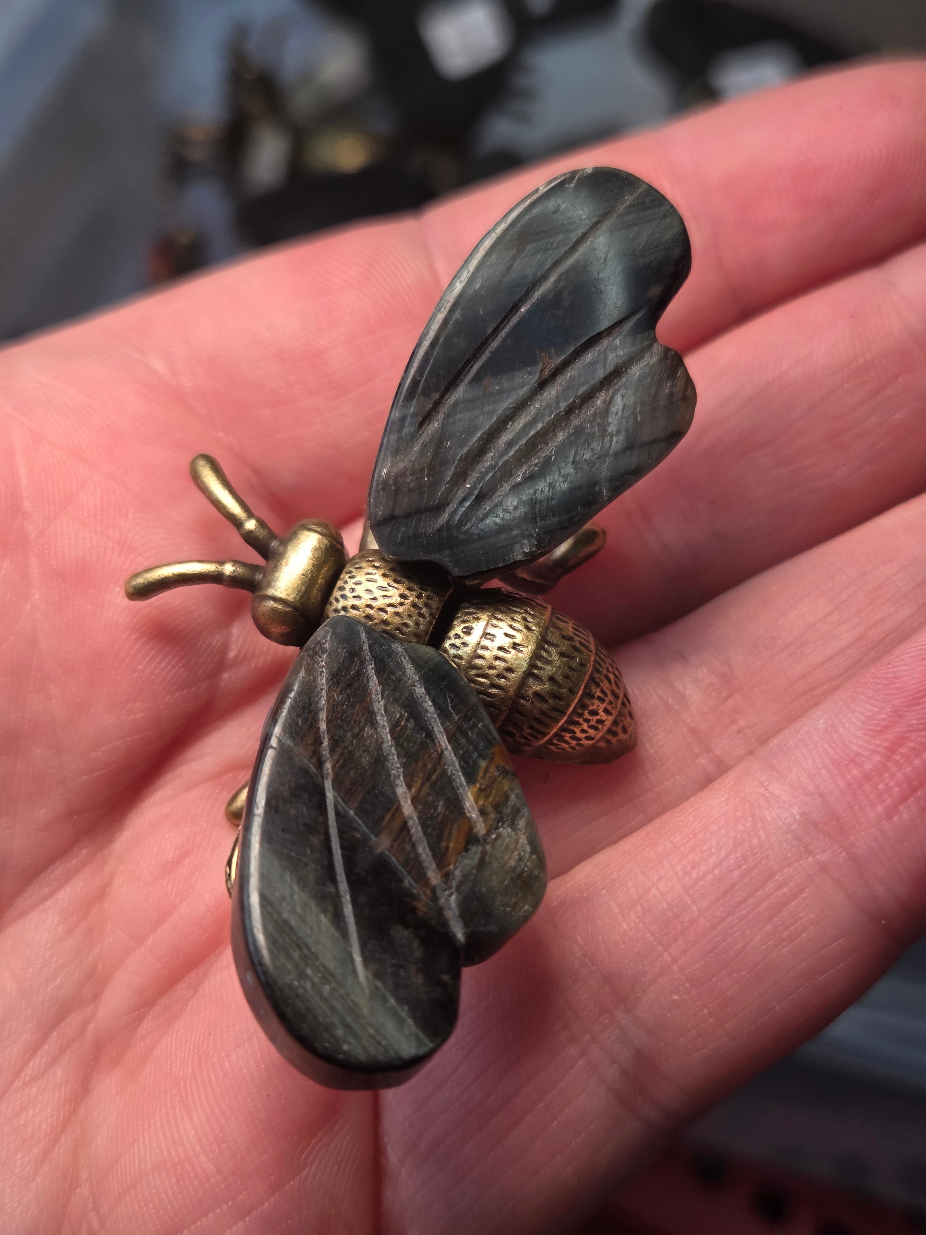 Small Crystal  bee carvings