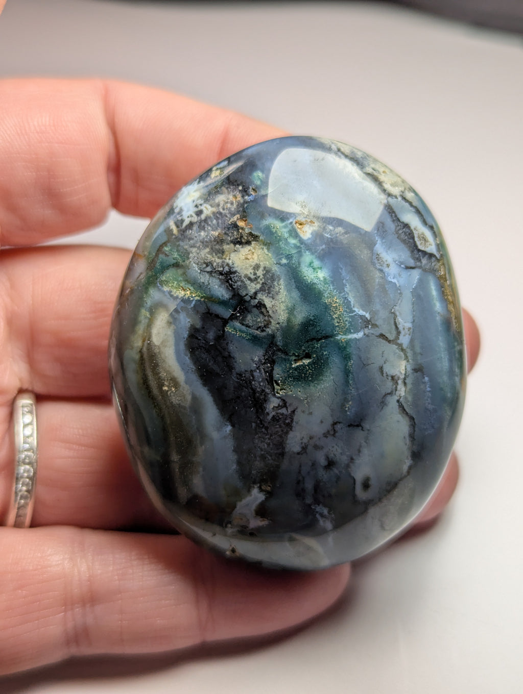 Ocean Jasper crystal palm stone