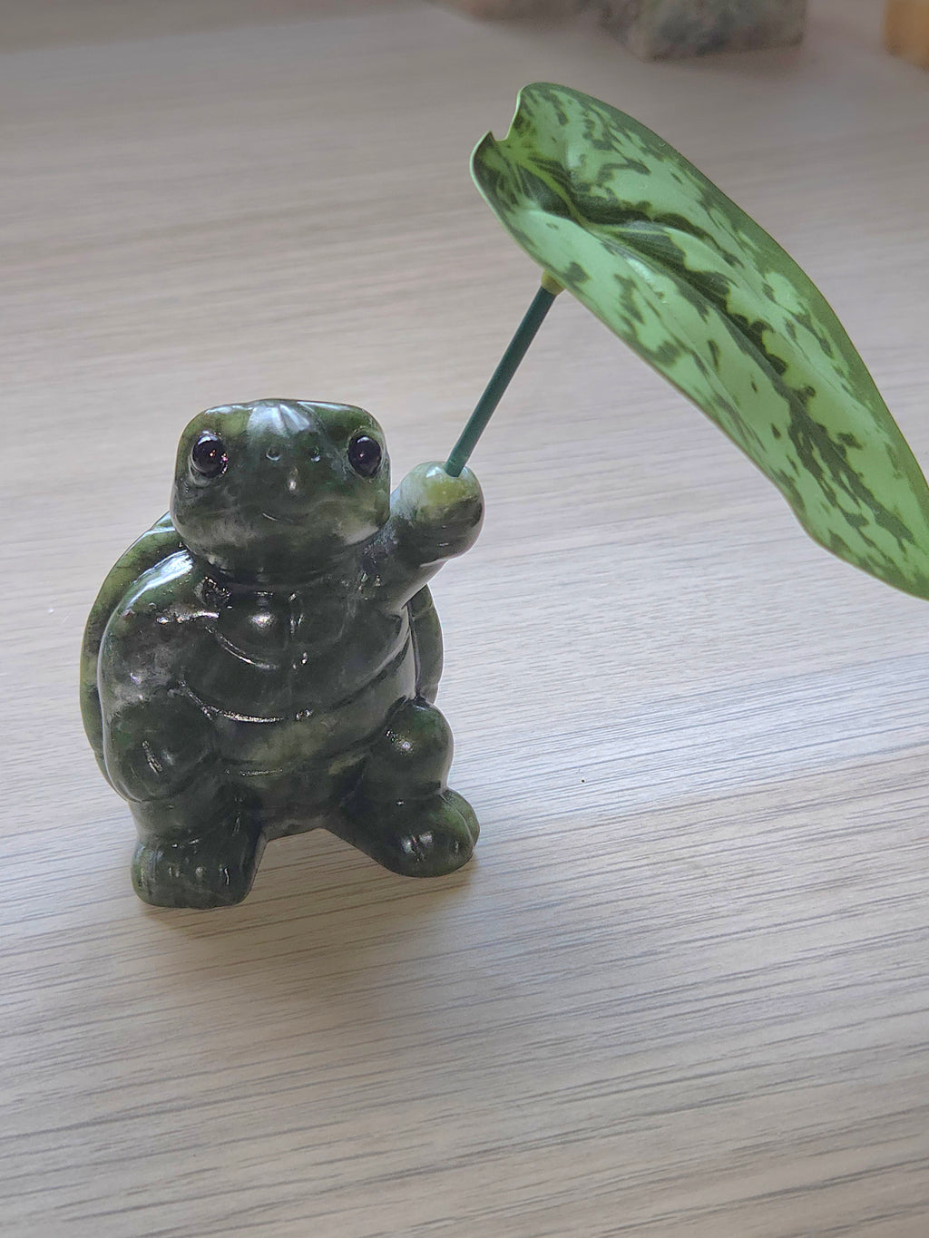 Green jade crystal Turtle carving