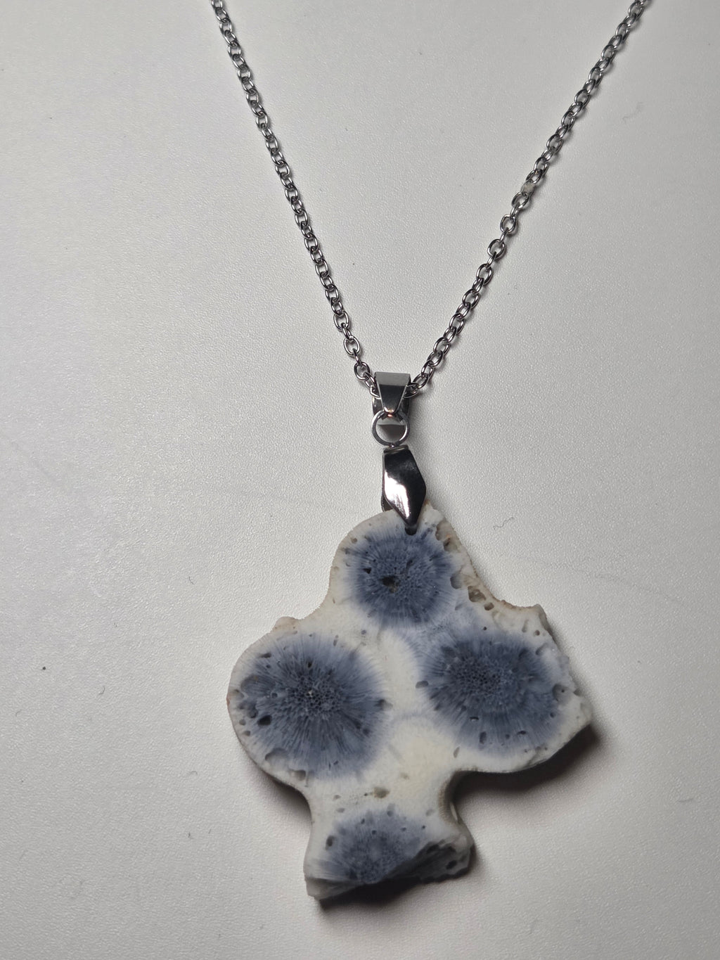 Blue coral necklace from the Dominican Republic