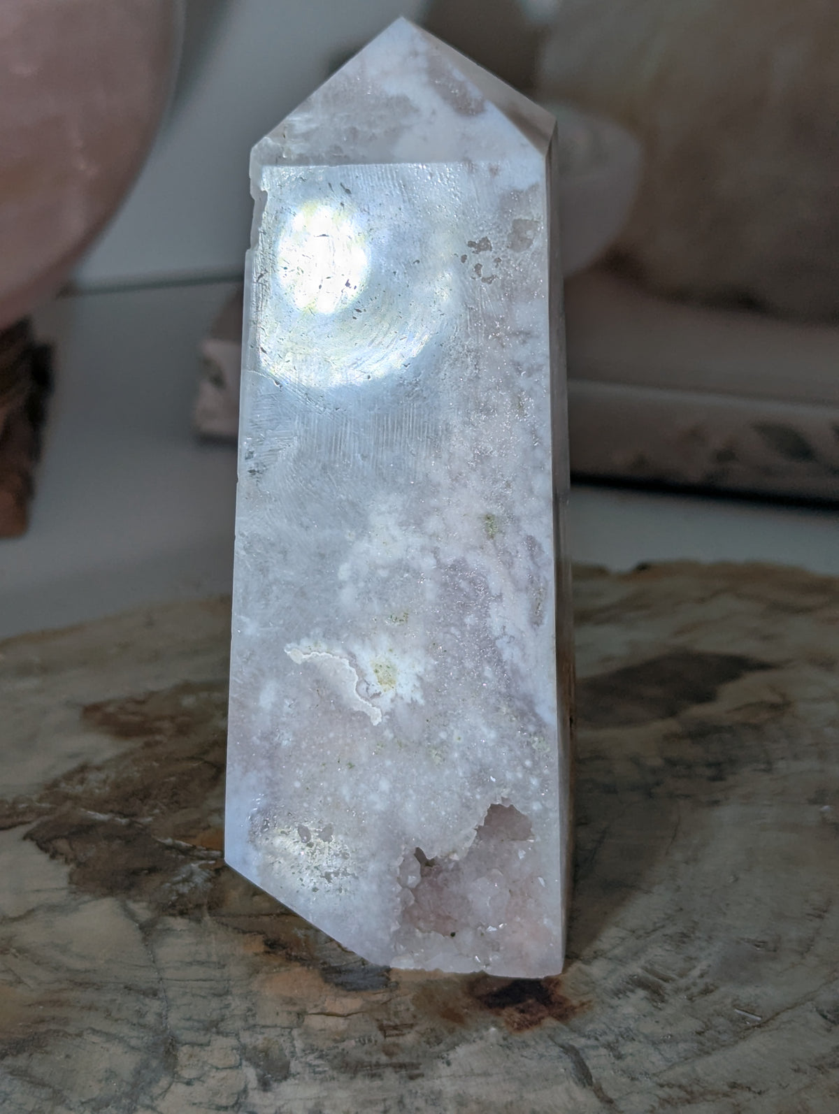 Pink Amethyst crystal tower