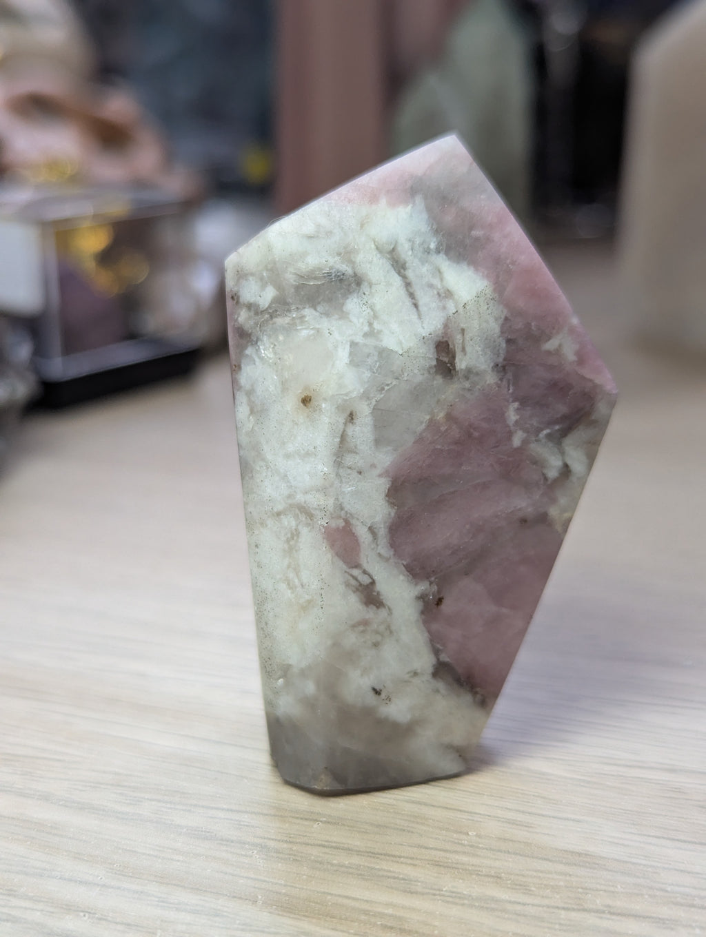 Pink tourmaline crystal freeform