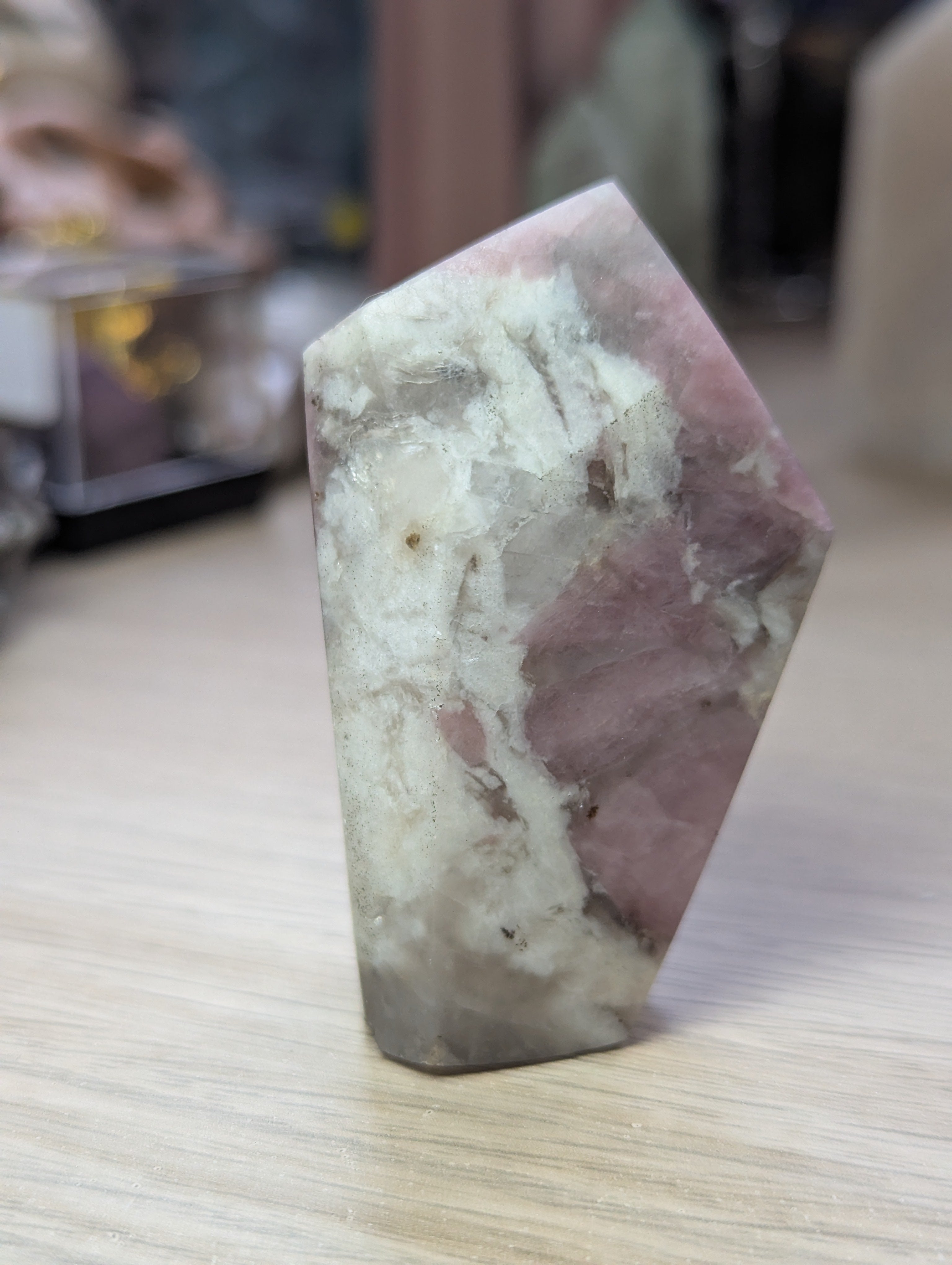Pink tourmaline crystal freeform