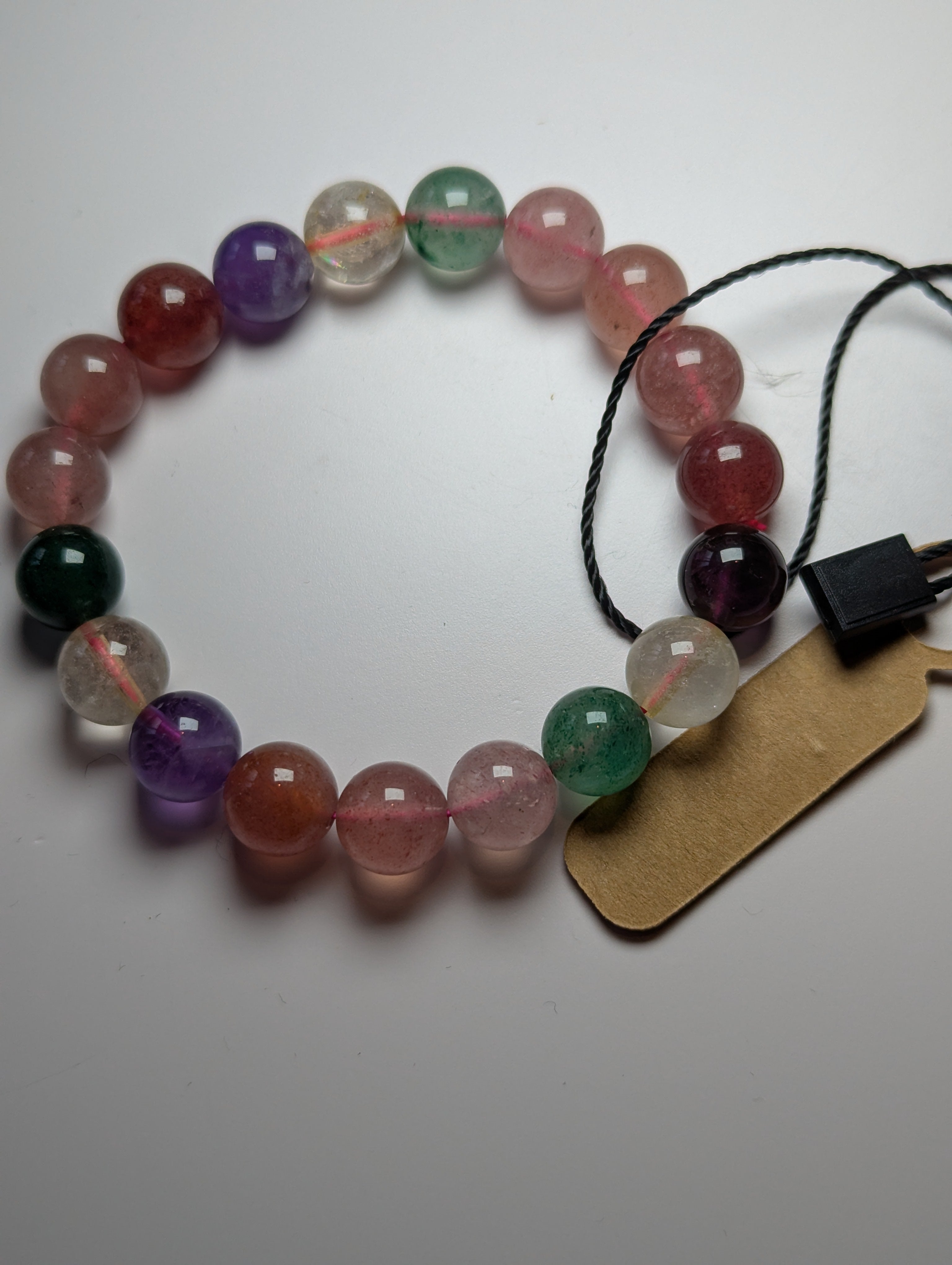 Strawberry quartz amethyst bracelet
