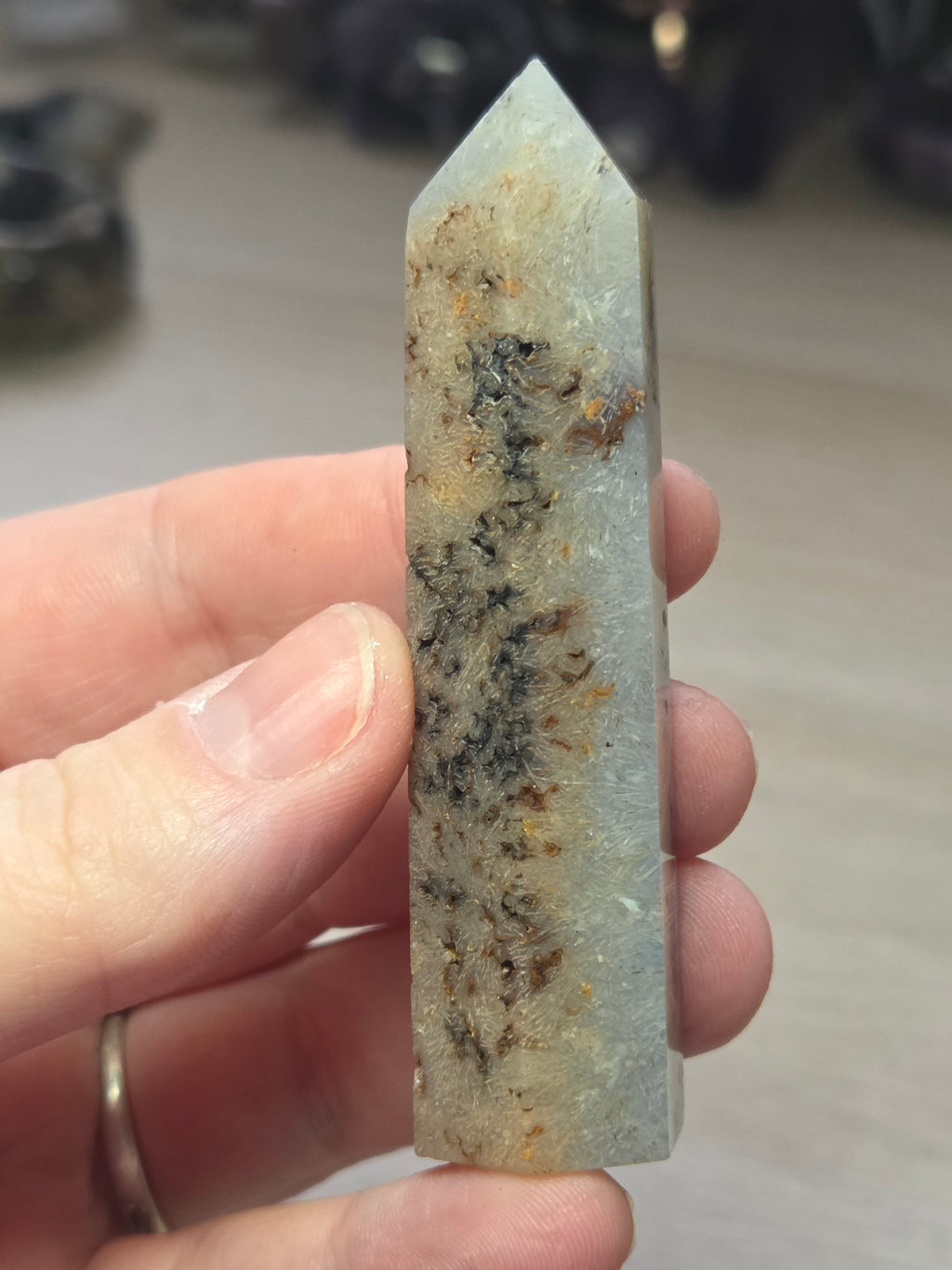 Rutile crystal agate tower