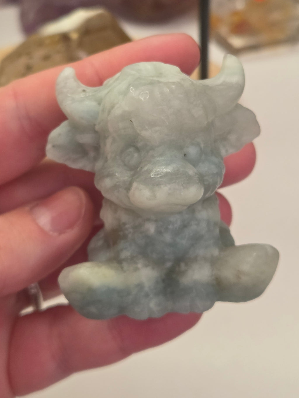 Highland cow carving